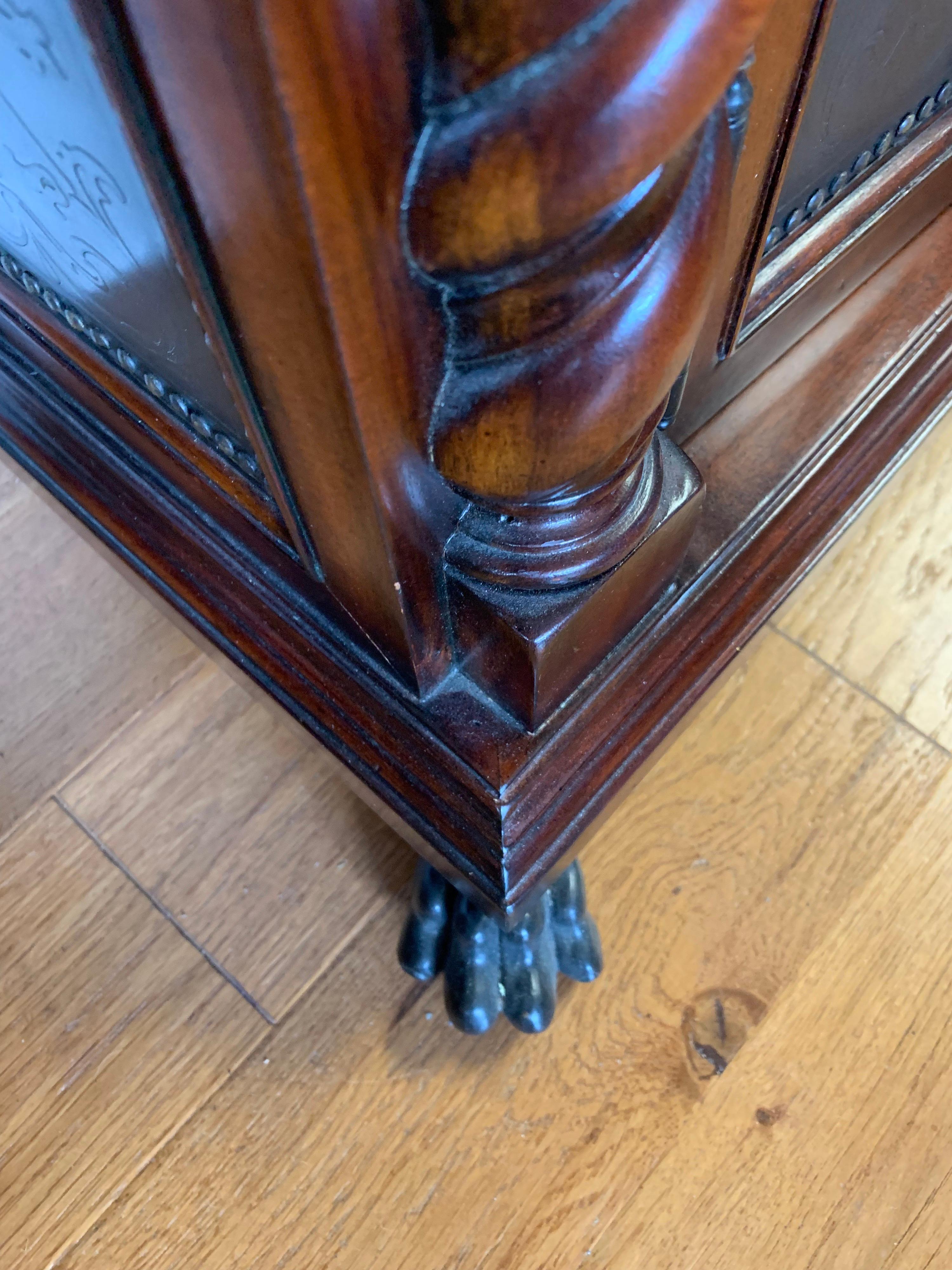 Theodore Alexander Signed Mahogany Claw Feet Credenza Bar Console Sideboard 3