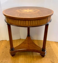 Theodore Alexander Signed Round Marquetry Table