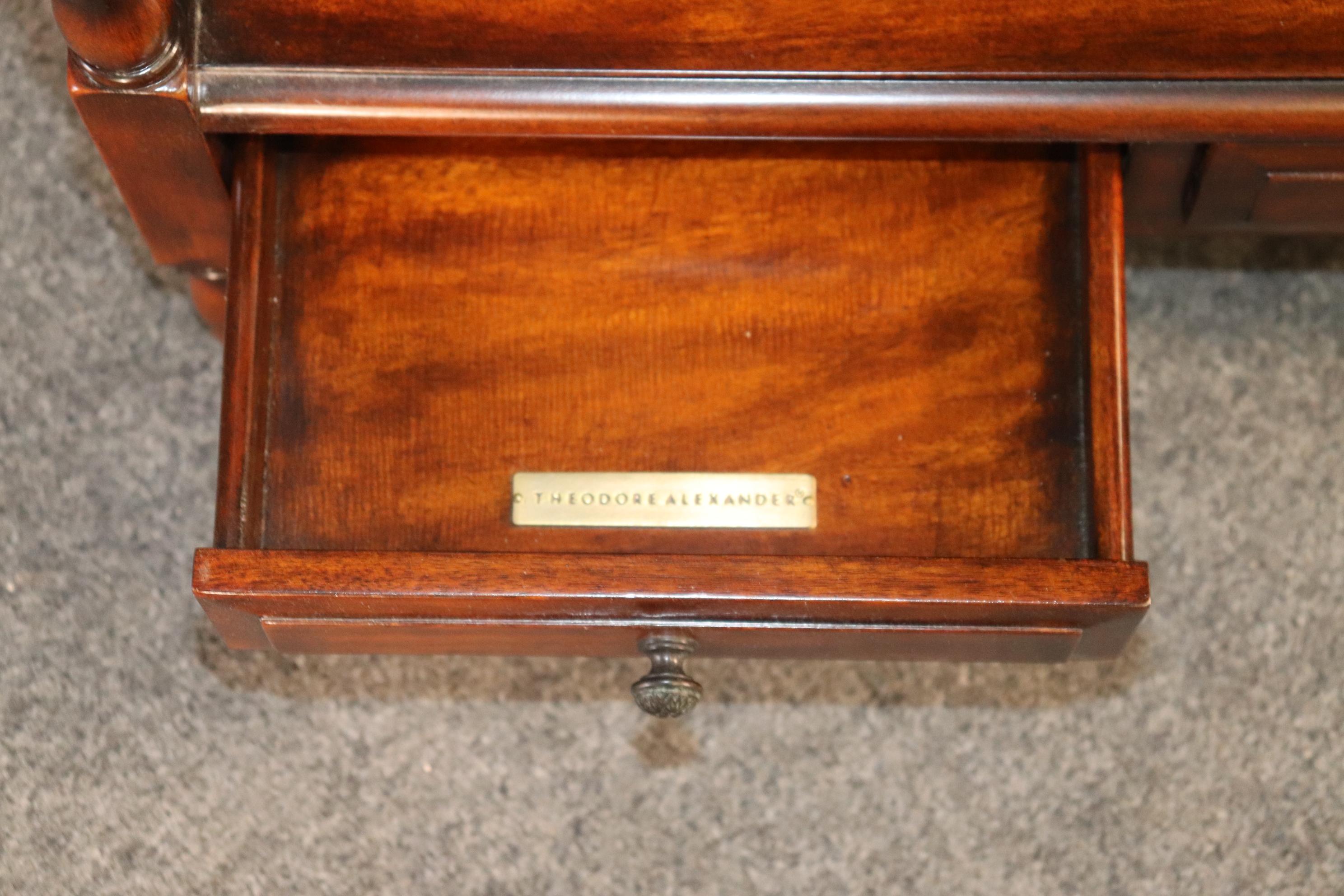 Theodore Alexander Solid Mahogany Directoire Style Etagere Bookshelf Display In Good Condition In Swedesboro, NJ