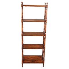 Theodore Alexander Solid Mahogany Directoire Style Etagere Bookshelf Display