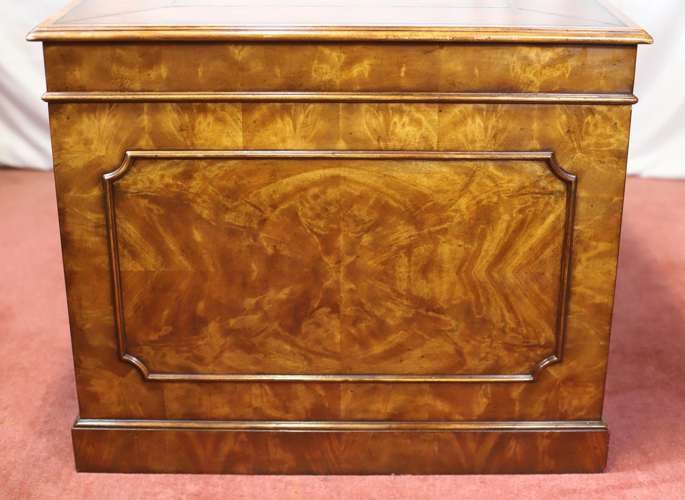 Theodore Alexander Stuning Modern George III Style  Twin Pedestal Desk For Sale 4