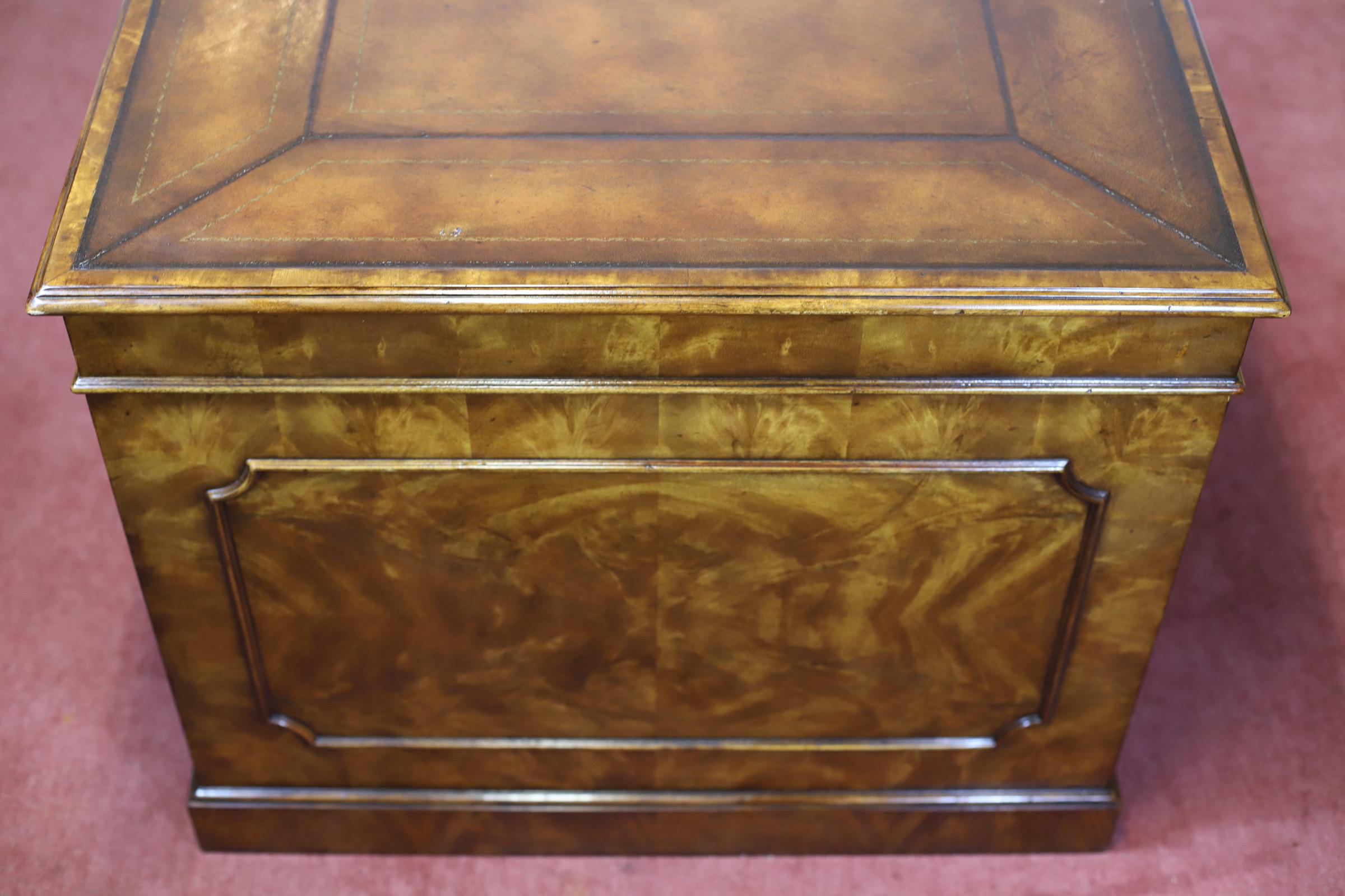 Theodore Alexander Stuning Modern George III Style  Twin Pedestal Desk For Sale 6