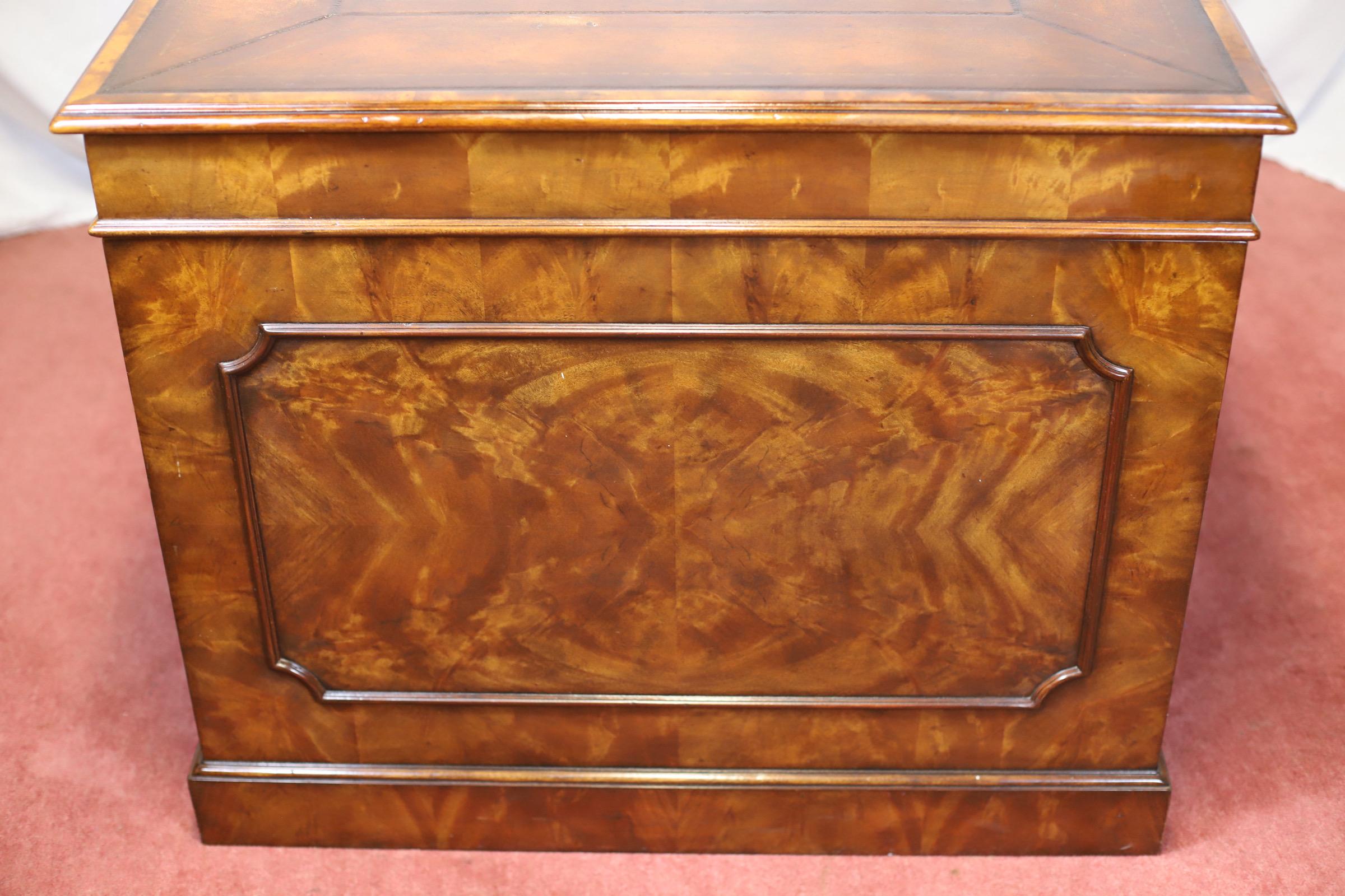 Theodore Alexander Stuning Modern George III Style  Twin Pedestal Desk For Sale 8