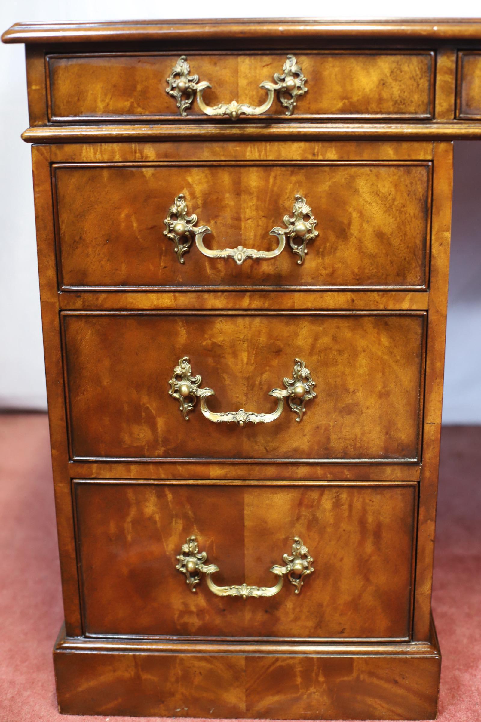 Contemporary Theodore Alexander Stuning Modern George III Style  Twin Pedestal Desk For Sale