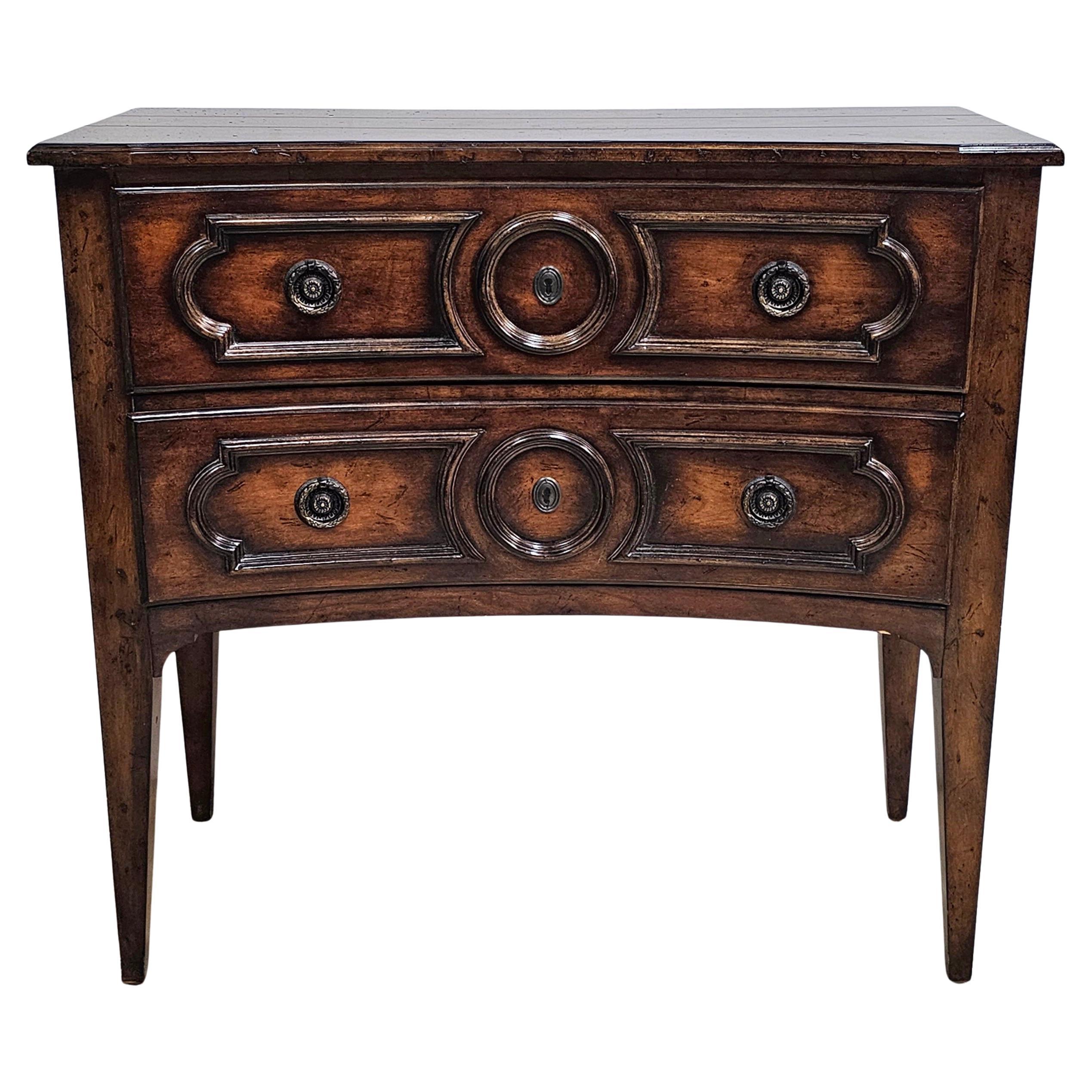 Theodore Alexander Style Walnut Two-Drawer Commode