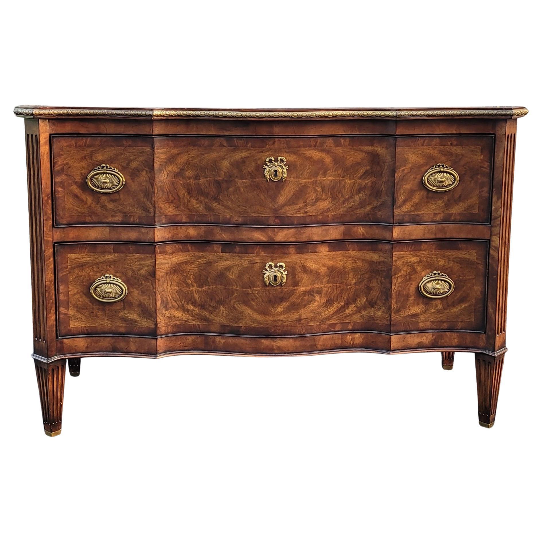 Theodore Alexander The India Silk Serpentine Mahogany & Gilt Commode In Good Condition In Germantown, MD