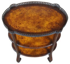 Theodore Alexander Tiered Burl Wood English Side Accent Table w Gallery 5005-182