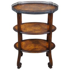 Theodore Alexander Tiered Burl Wood English Side Accent Table w Gallery 5005-182
