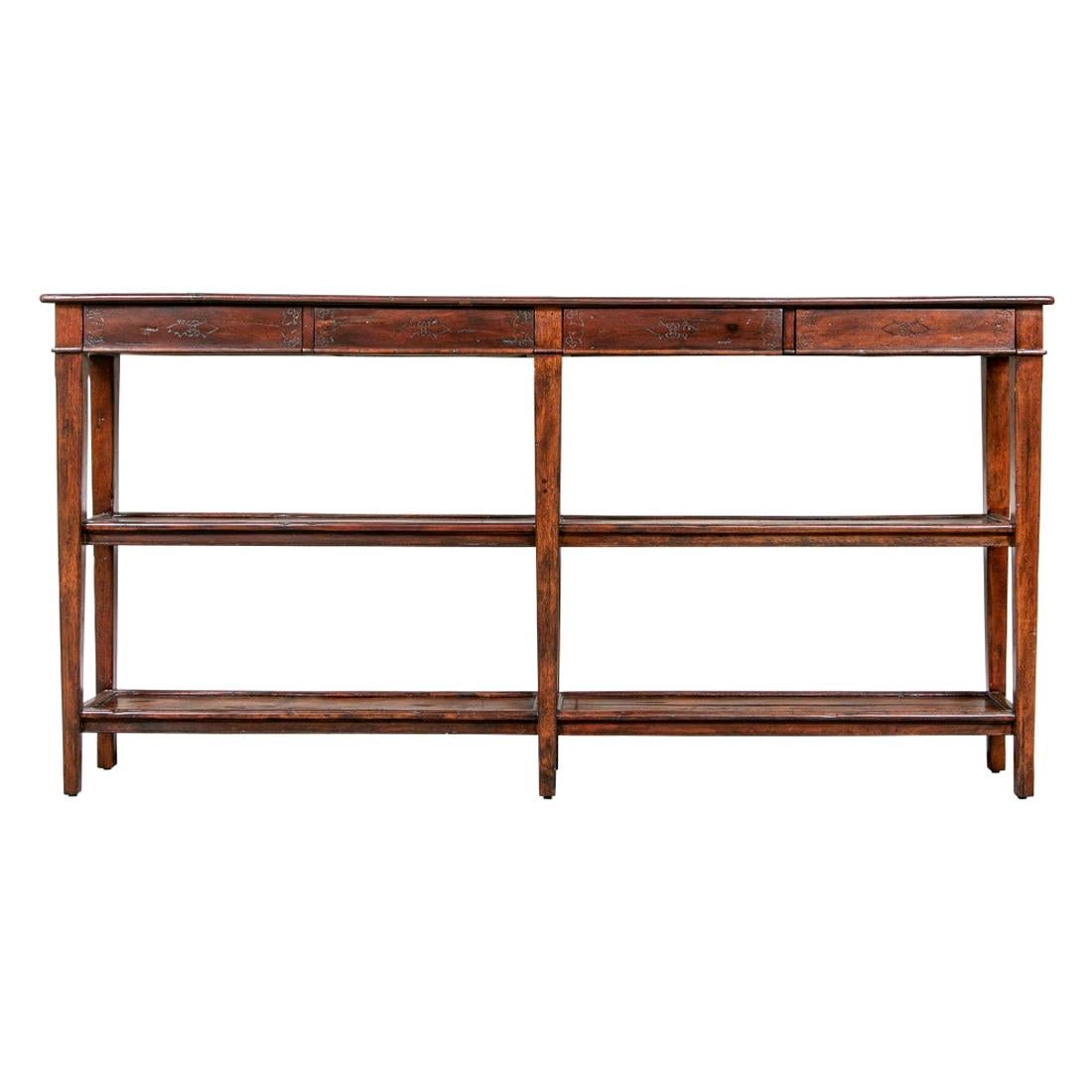 Theodore Alexander Tiered Parquetry Console Table