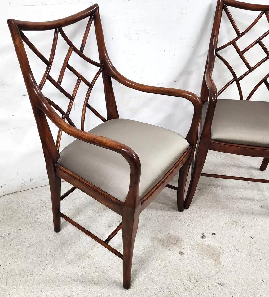 Theodore Alexander Trellis Dining Armchairs In Good Condition In Lake Worth, FL