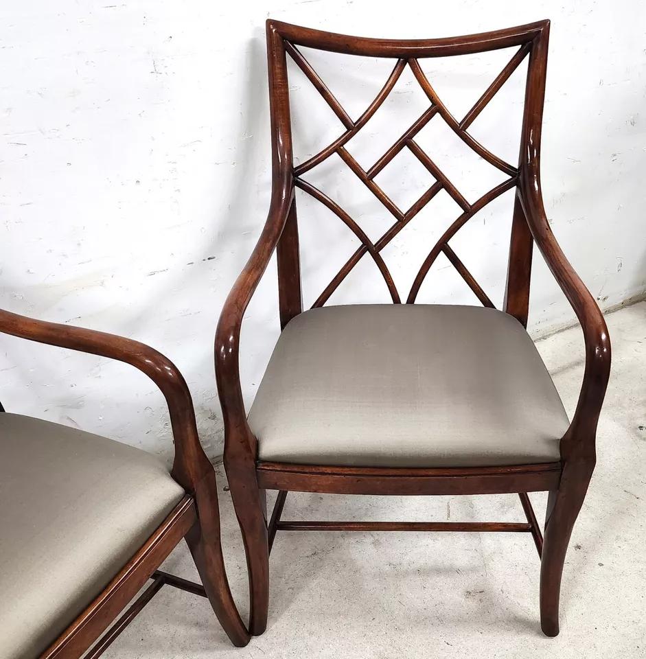 Contemporary Theodore Alexander Trellis Dining Armchairs