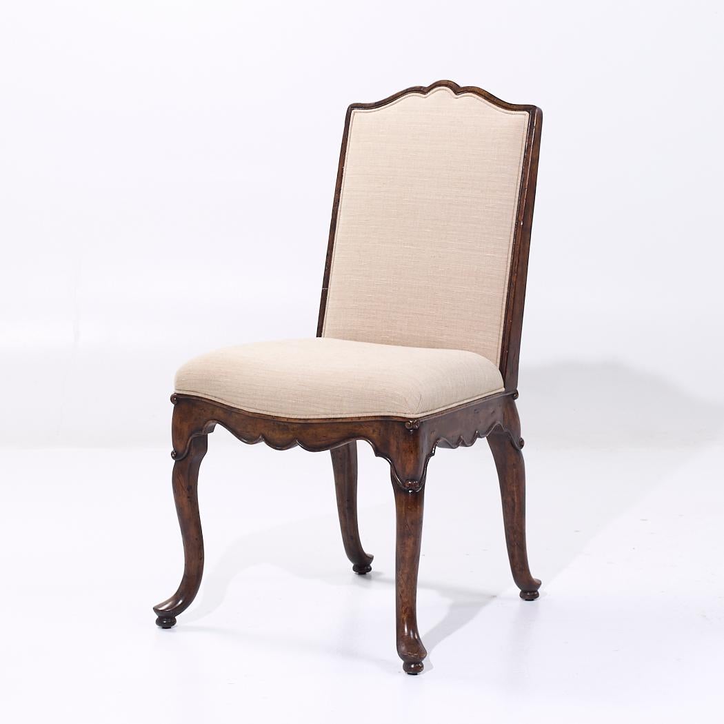 American Classical Theodore Alexander Upholstered Walnut Dining Chair For Sale