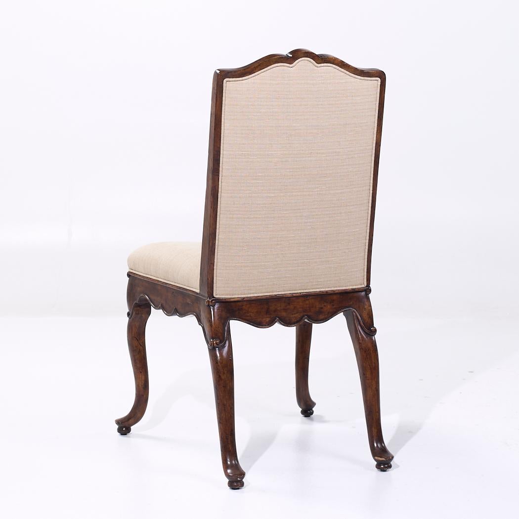 Theodore Alexander Upholstered Walnut Dining Chair In Good Condition For Sale In Countryside, IL