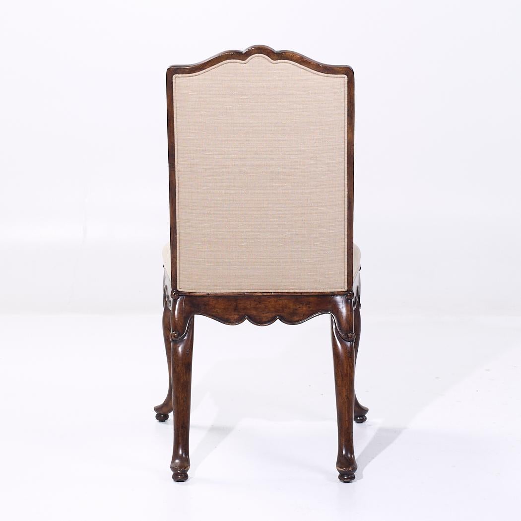 Contemporary Theodore Alexander Upholstered Walnut Dining Chair For Sale