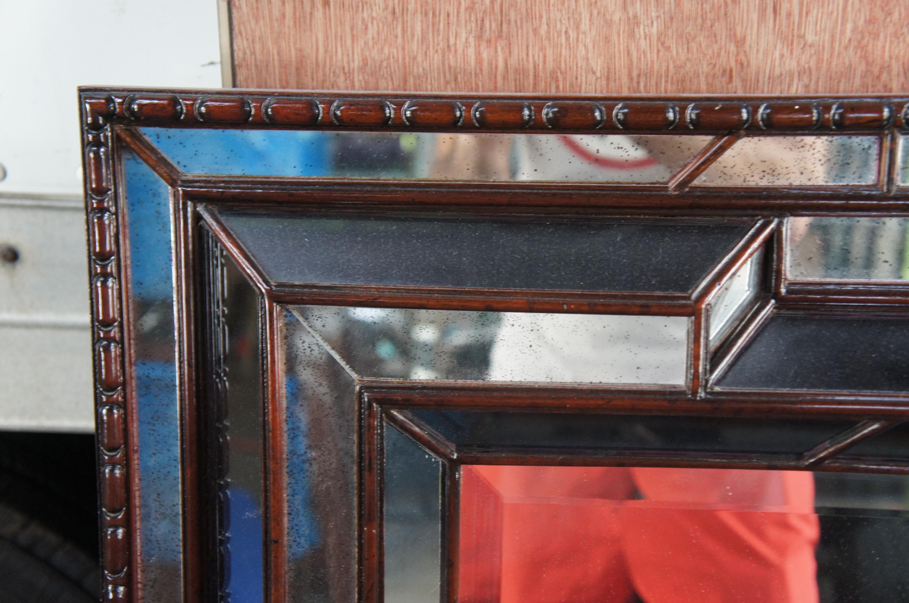 Theodore Alexander Venetian Art Deco Geometric Mahogany Pavlovsk Mirror In Good Condition For Sale In Dayton, OH