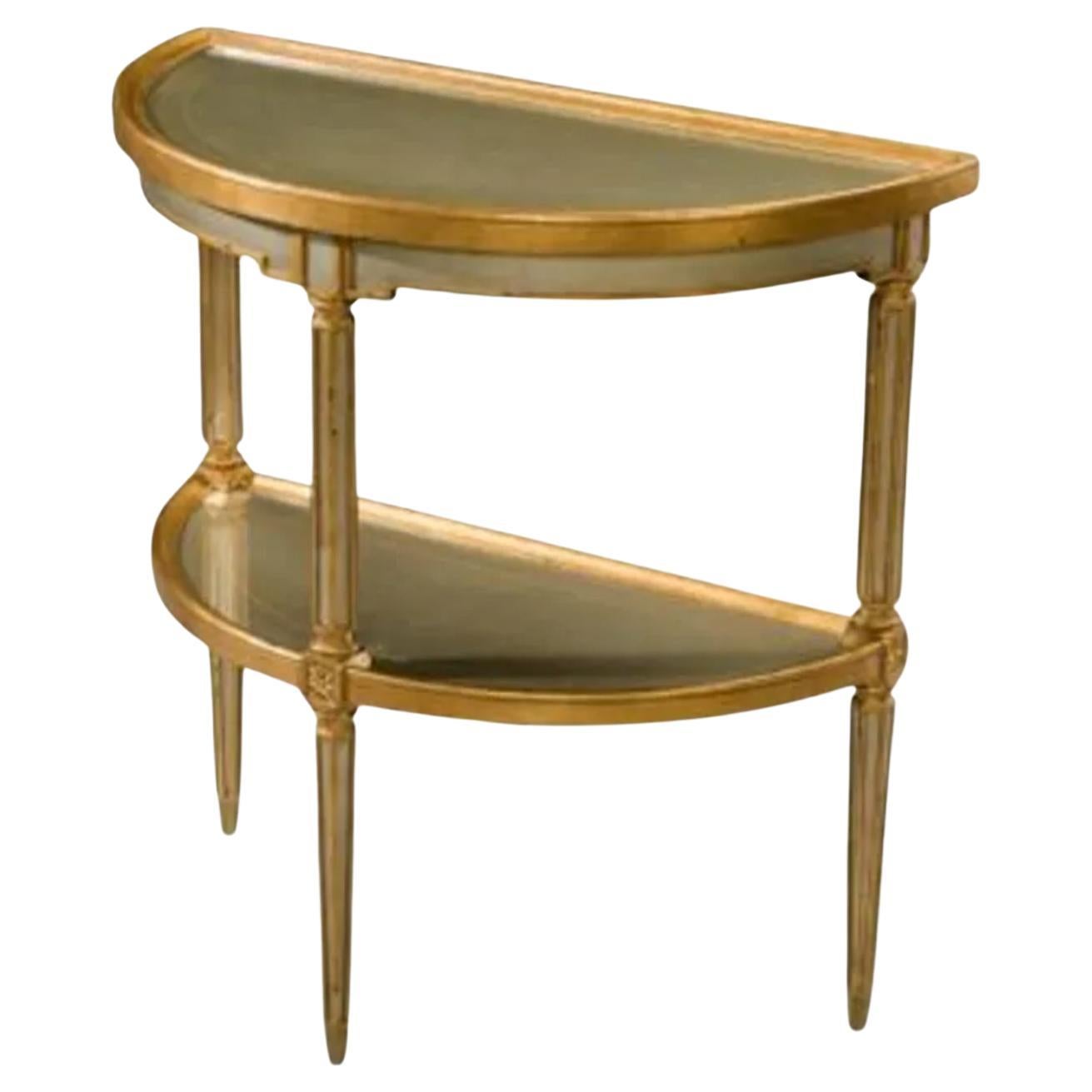 Theodore Alexander Venetian Waters Eglomise Demilune Console Table en vente