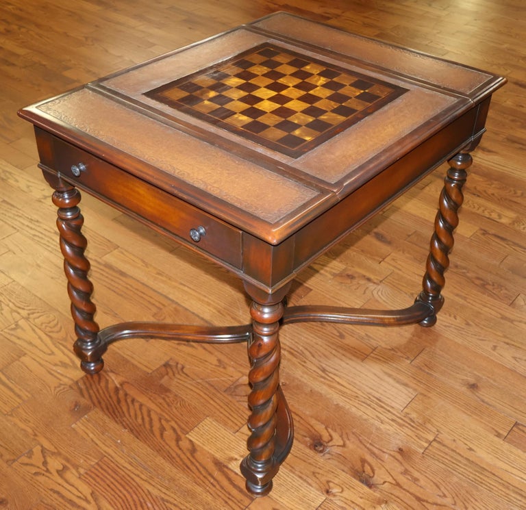 Theodore Alexander Walnut And Burled Walnut Spiral Leg