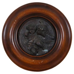 Theodore Alexander Placa en bajorrelieve de bronce nogal Calmady Children 11" (11")