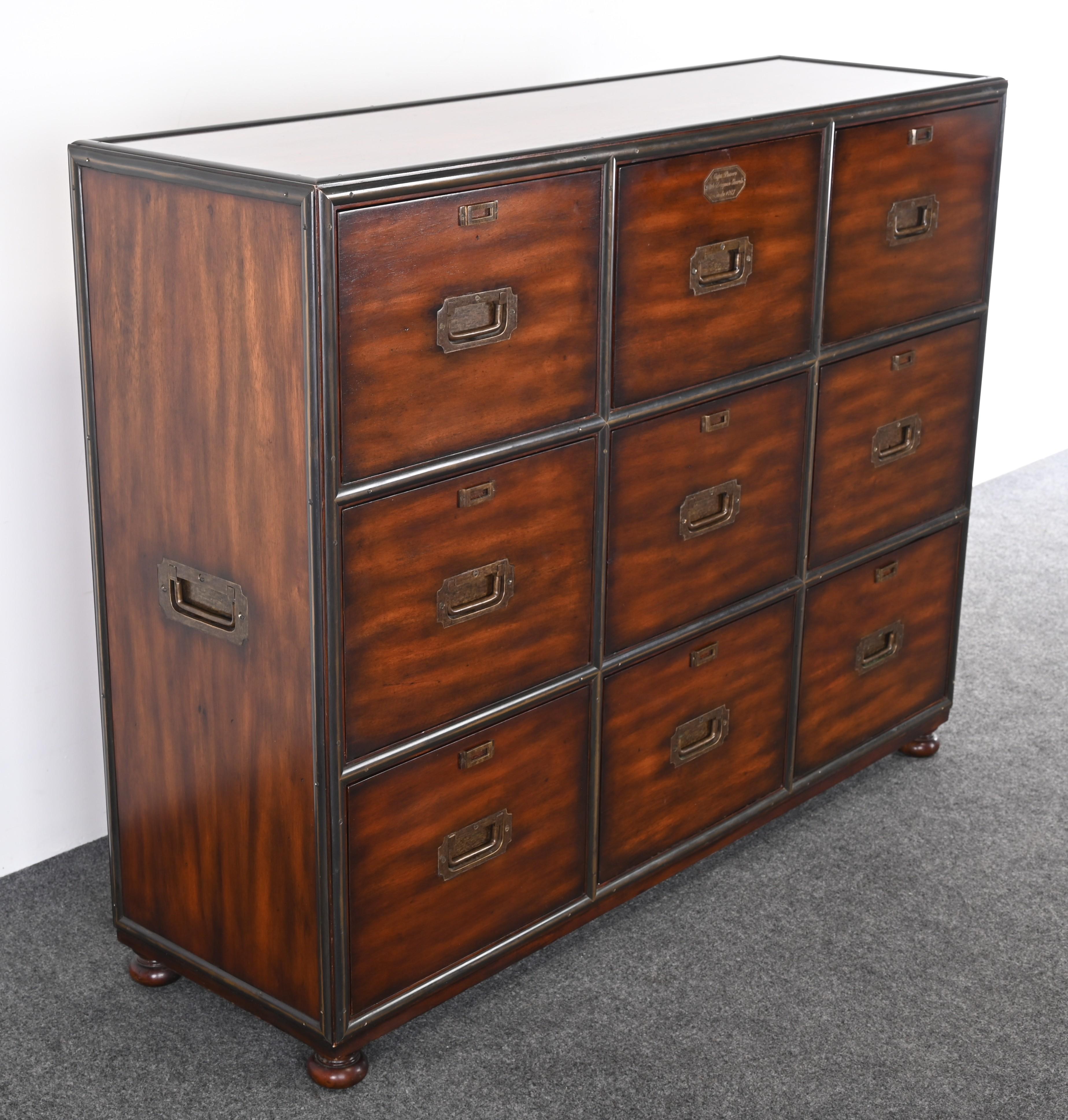 Theodore Alexander Walnut Chest of Drawers with Filing Cabinet, 21st Century For Sale 10