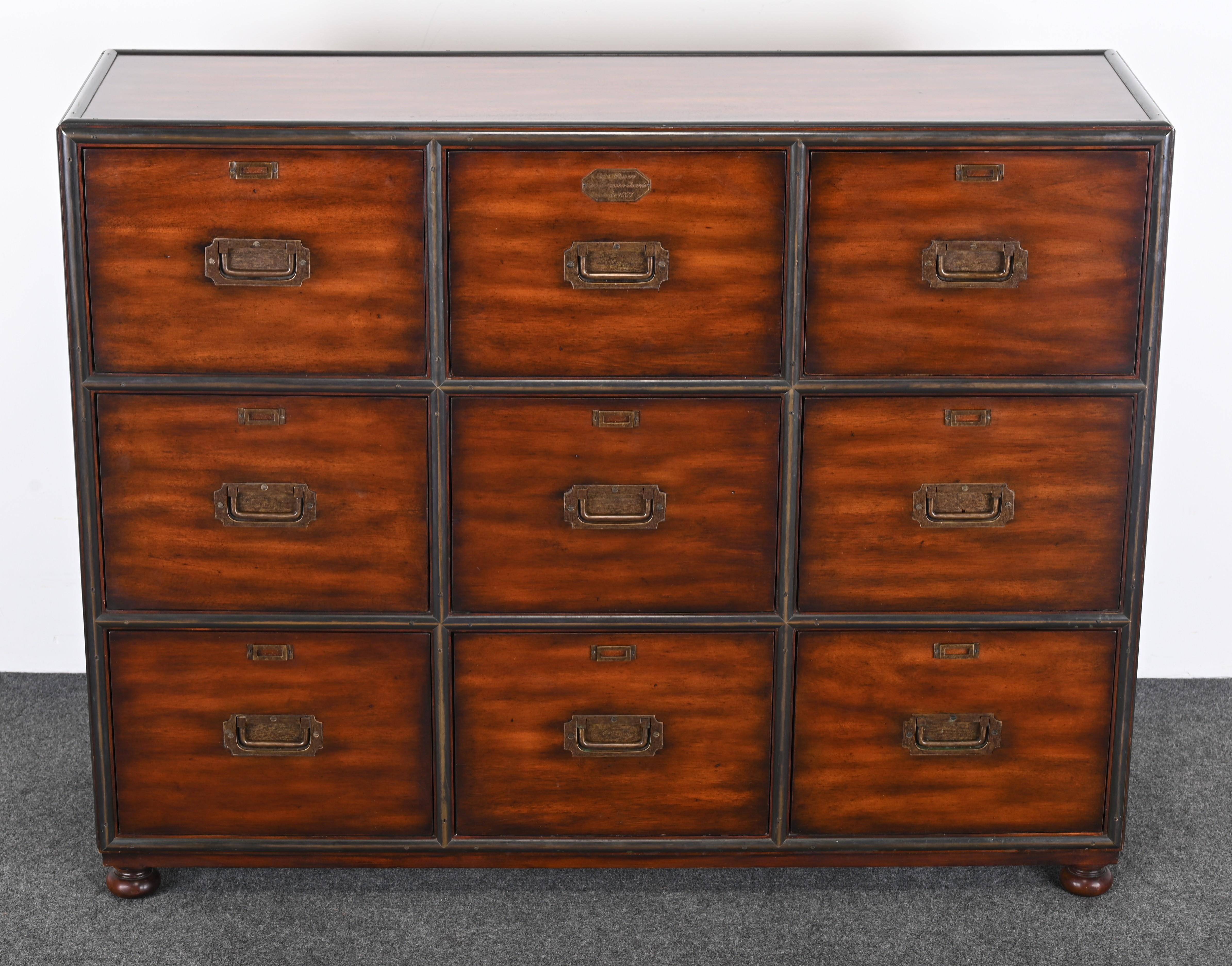 Theodore Alexander Walnut Chest of Drawers with Filing Cabinet, 21st Century In Good Condition For Sale In Hamburg, PA