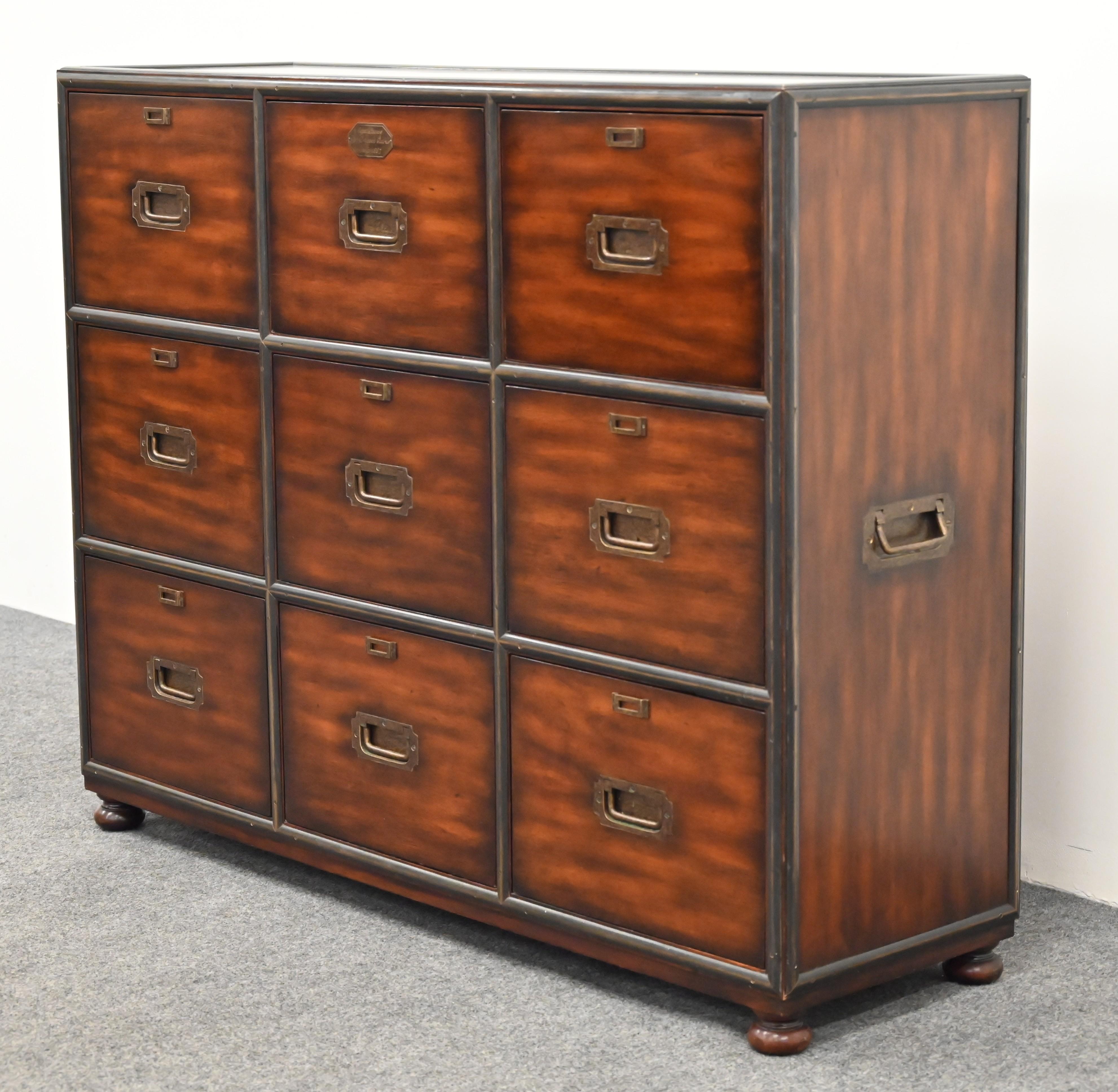 Contemporary Theodore Alexander Walnut Chest of Drawers with Filing Cabinet, 21st Century For Sale