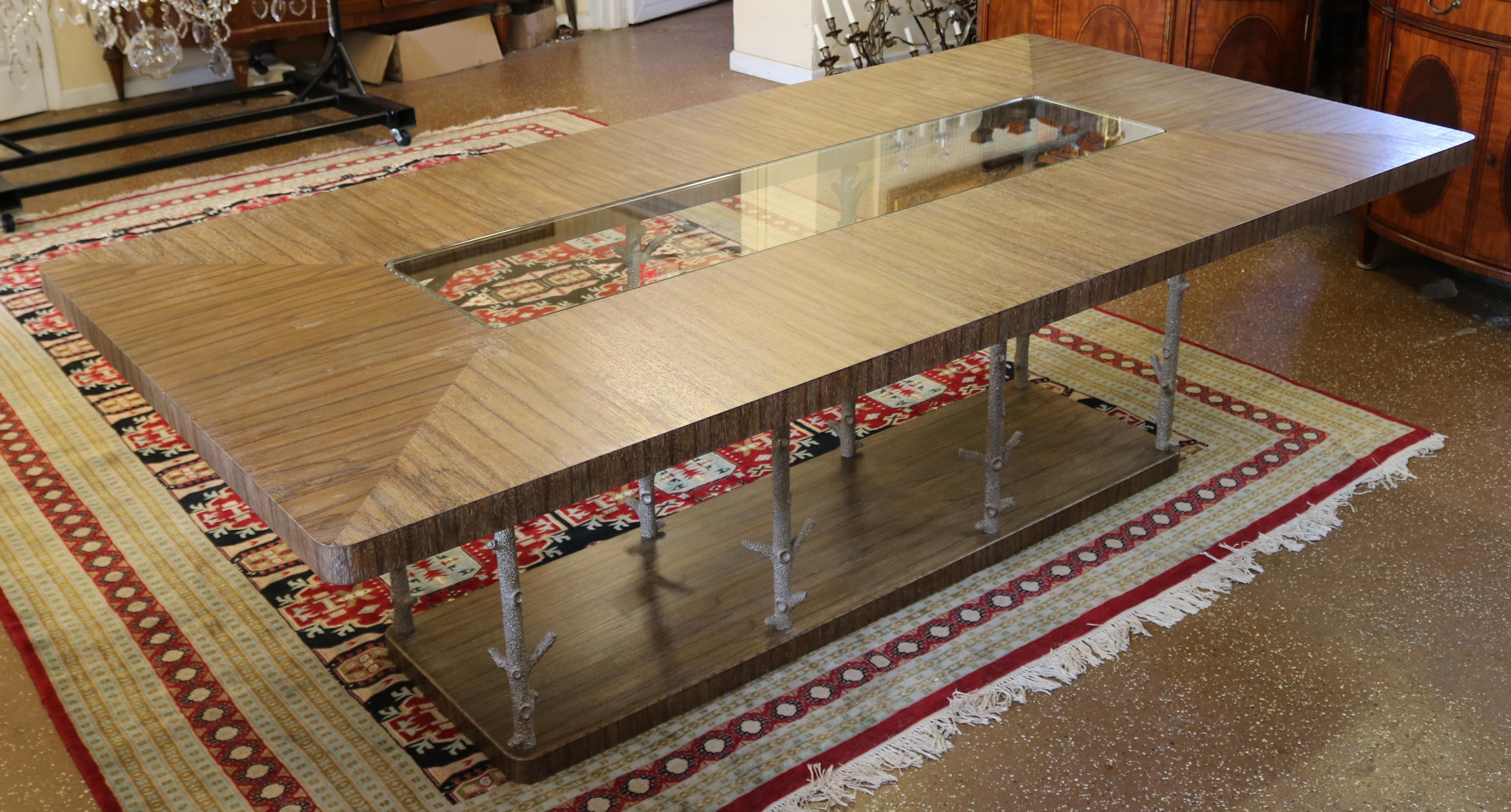 Theodore Alexander Wynwood II Faux Bois Style Conference Dining Table In Good Condition For Sale In Long Branch, NJ