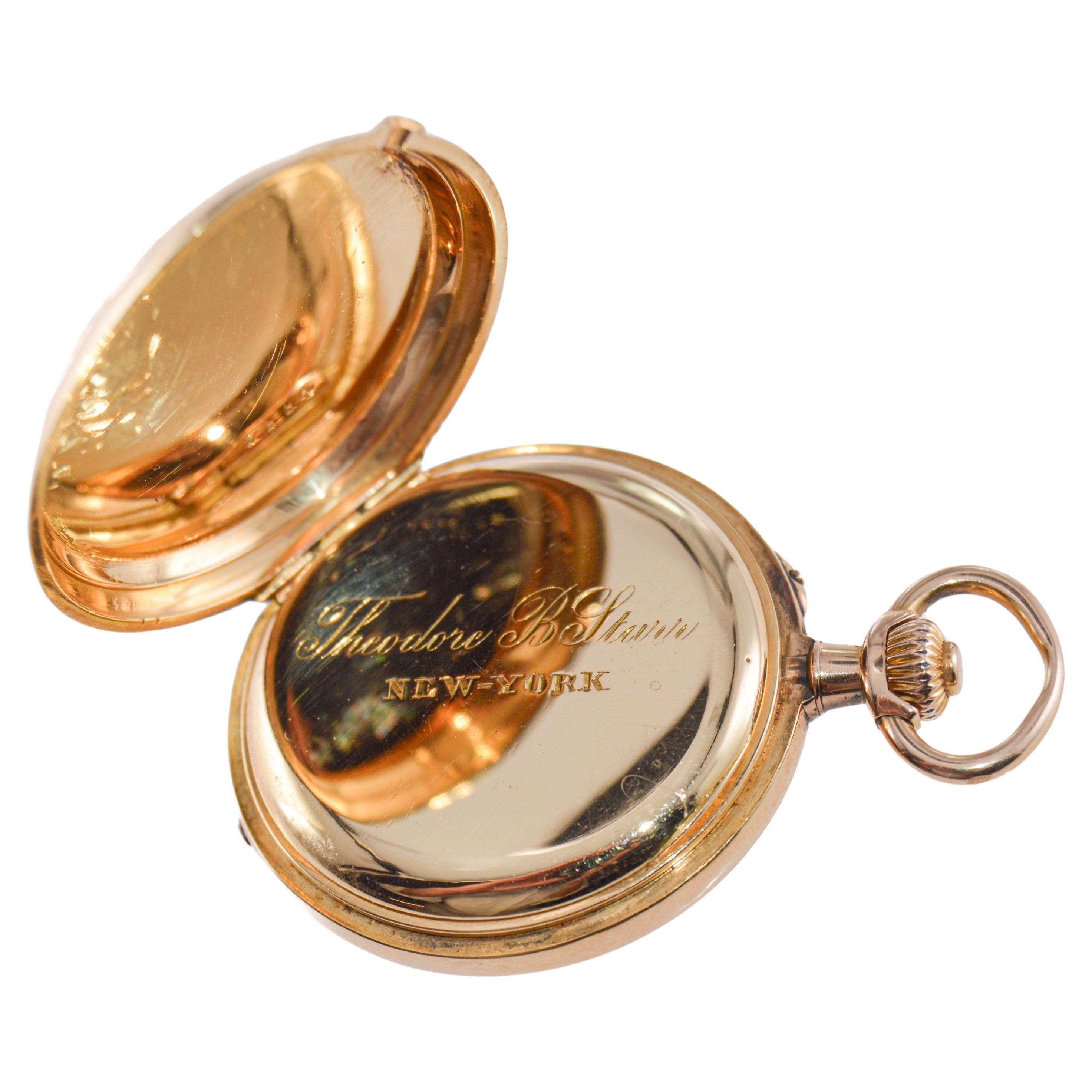 Theodore B. Starr 18Kt. Rose Gold Pendant Watch Hand Made circa 1915 For Sale 8