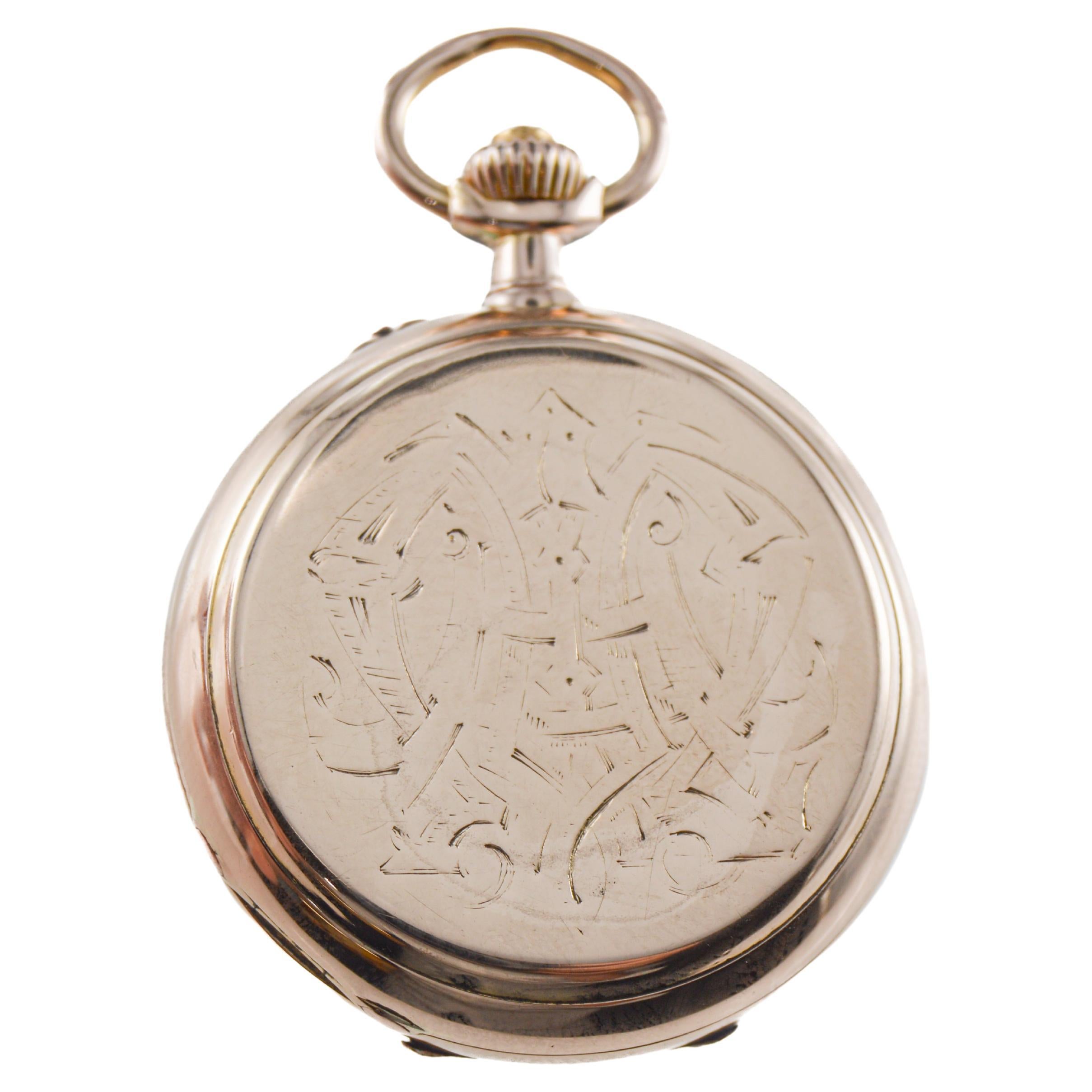 Women's Theodore B. Starr 18Kt. Rose Gold Pendant Watch Hand Made circa 1915 For Sale