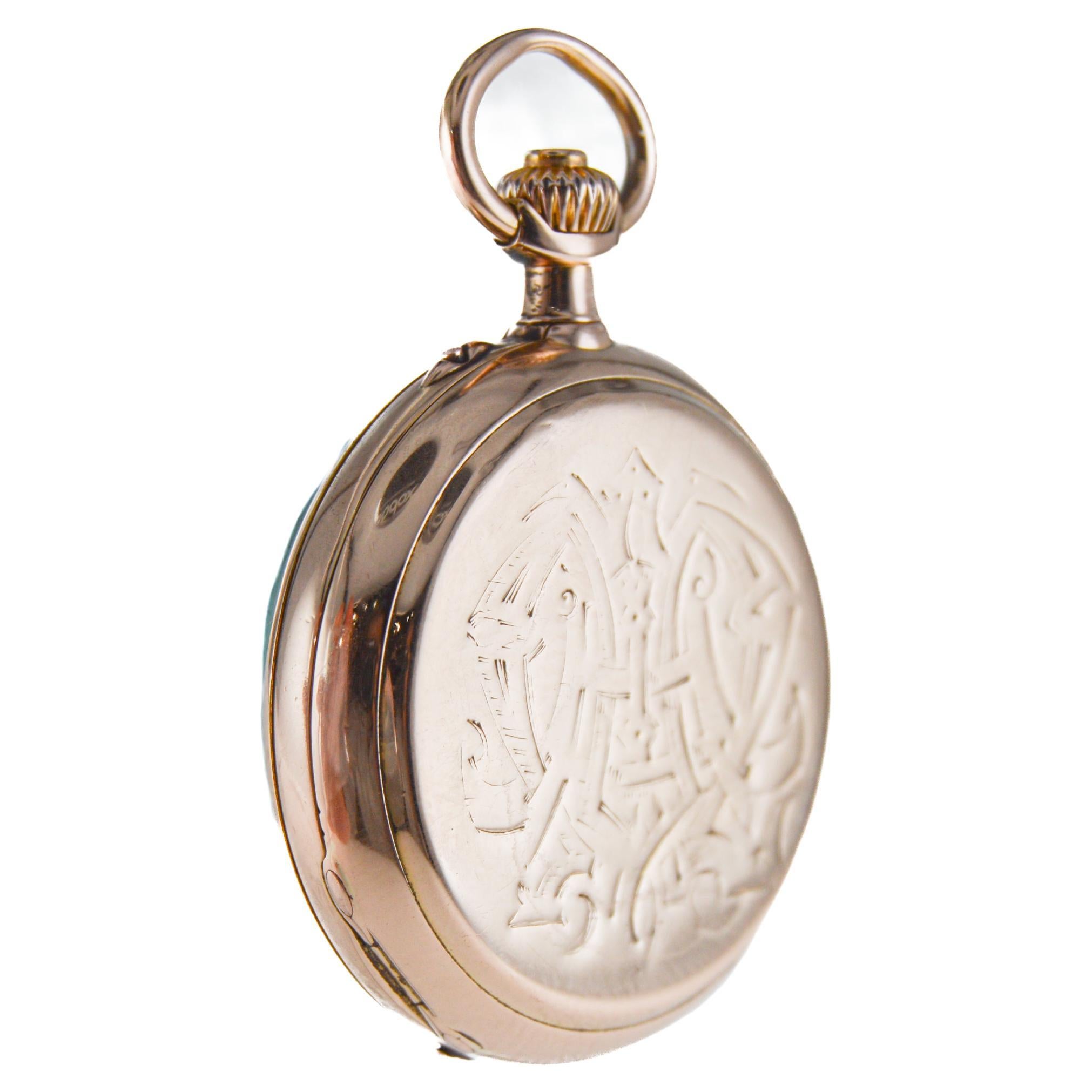 Women's Theodore B. Starr 18Kt. Rose Gold Pendant Watch Hand Made circa 1915 For Sale