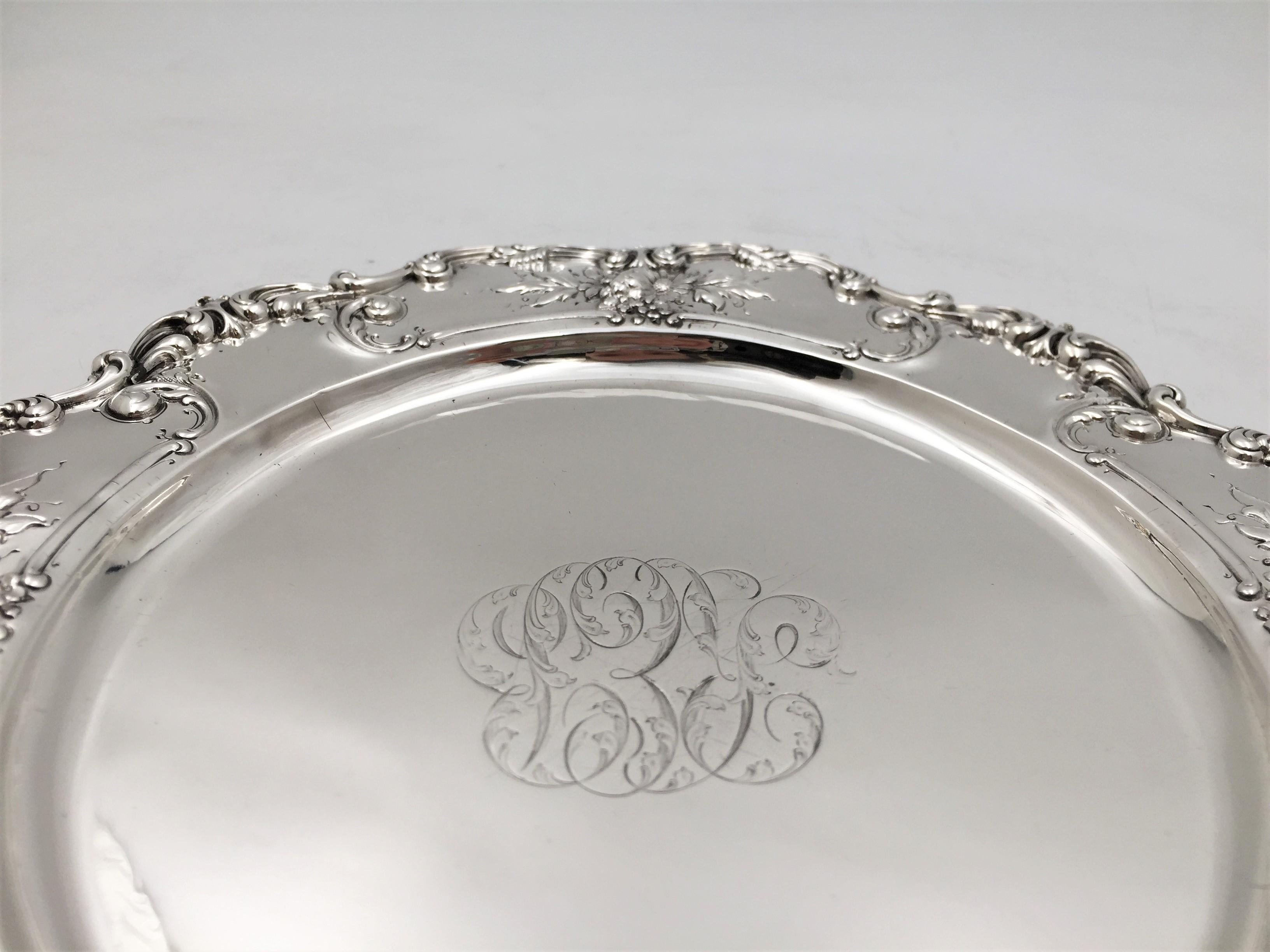 Theodore B. Starr Sterling Silver Early 20th Century Tray/ Plate Art Nouveau 1