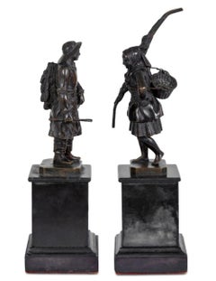 Theodore Blad Patinated Bronzes, Pair