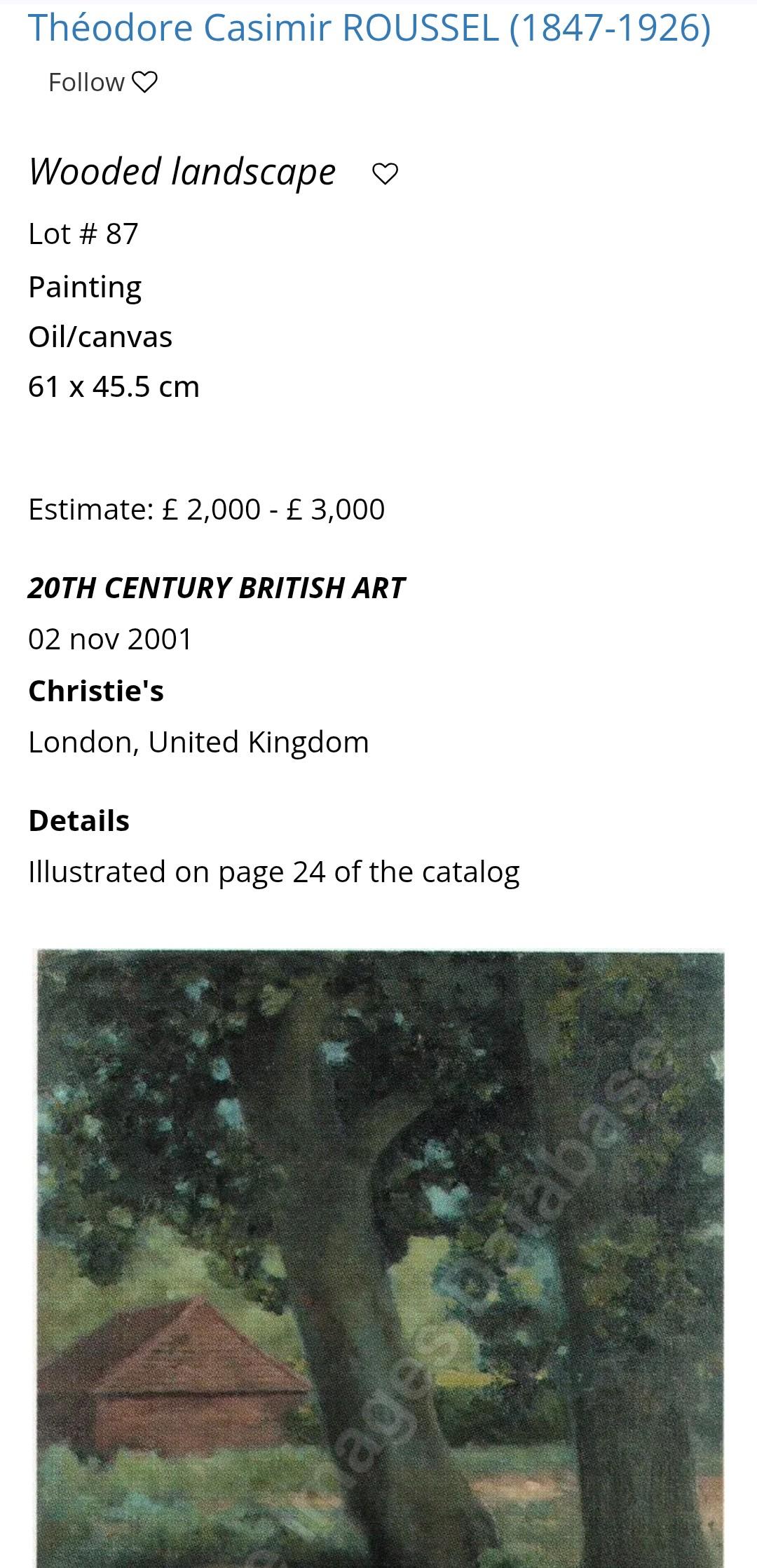 Wooded Landscape - Großes antikes Gemälde des britischen Impressionismus, Öl auf Leinwand im Angebot 5