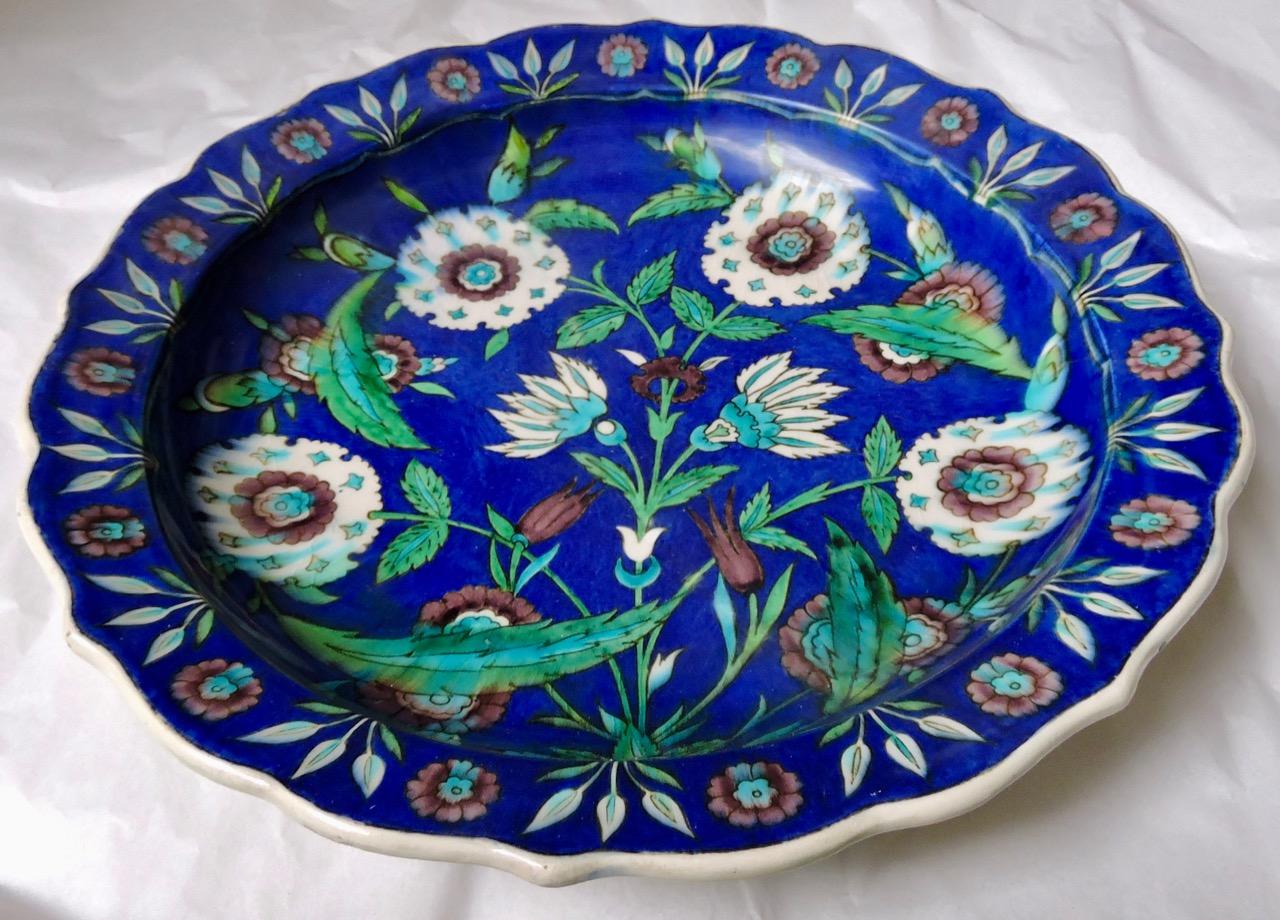 Islamic Théodore Deck, a Fretted Enameled Faience Impressive Iznik Charger