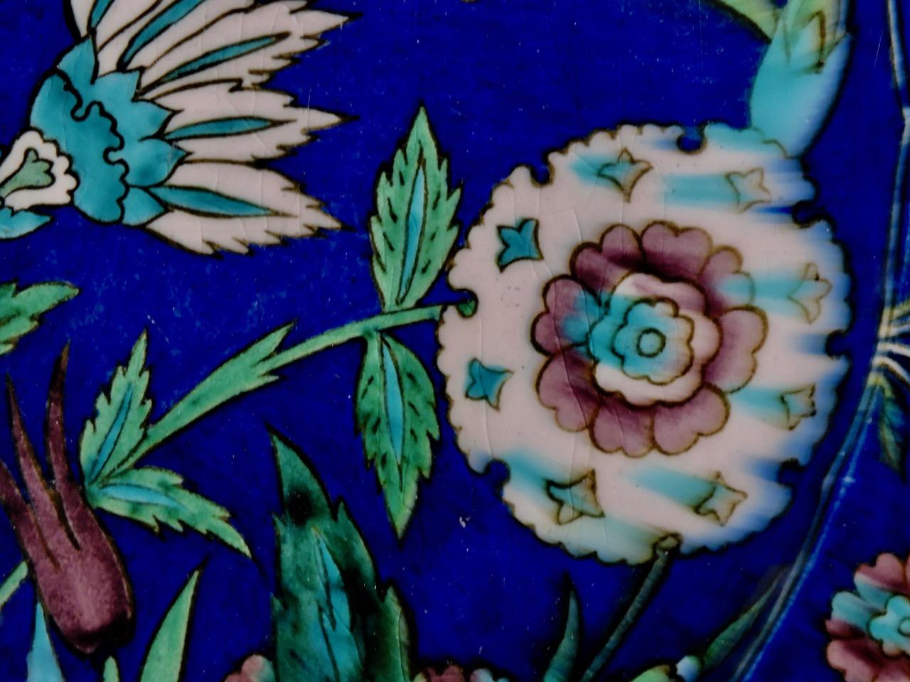 Théodore Deck, a Fretted Enameled Faience Impressive Iznik Charger 3