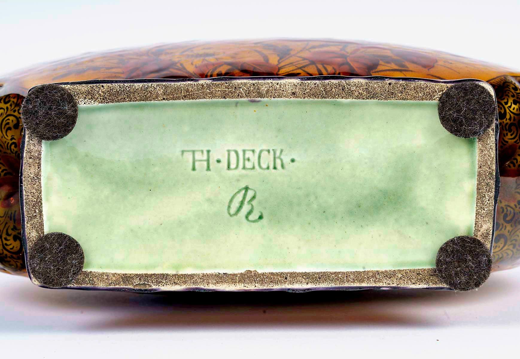 Théodore deck (1823-1891), A Gourd Shape Enameled Faïence Vase, circa 1885 For Sale 8