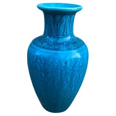 Vase en céramique signé Thodore Deck, datant d'environ 1870