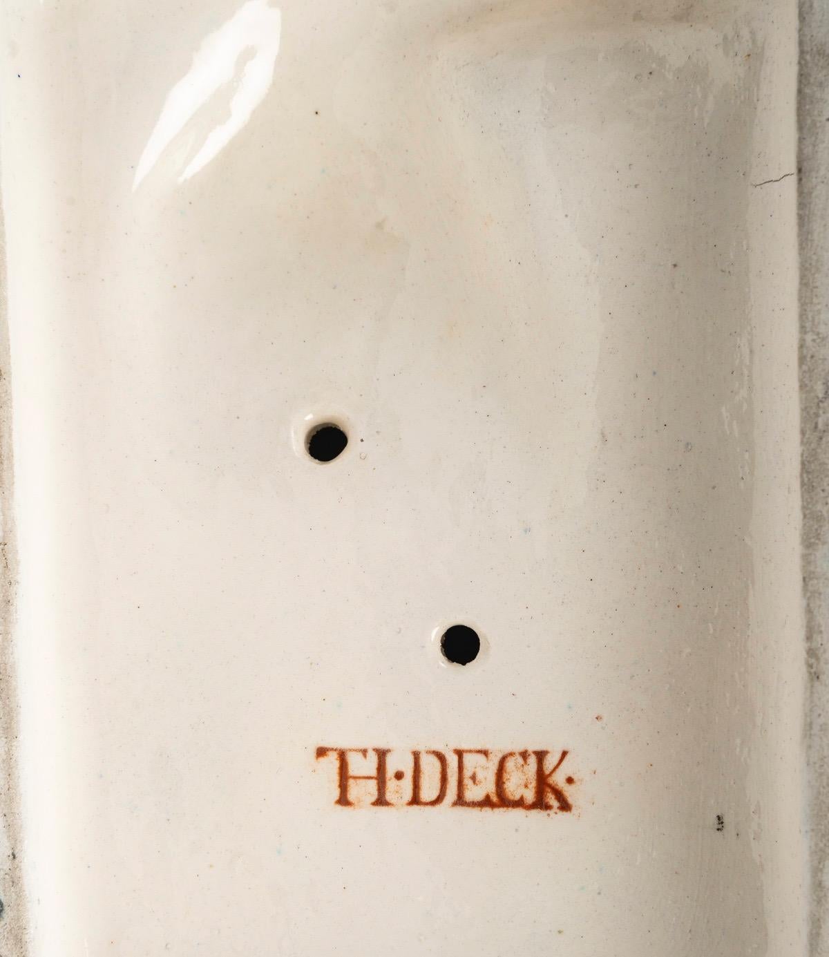 Théodore Deck (1823-1891), Amor cortés, Raro par de figuras de loza , c.1860 en venta 10