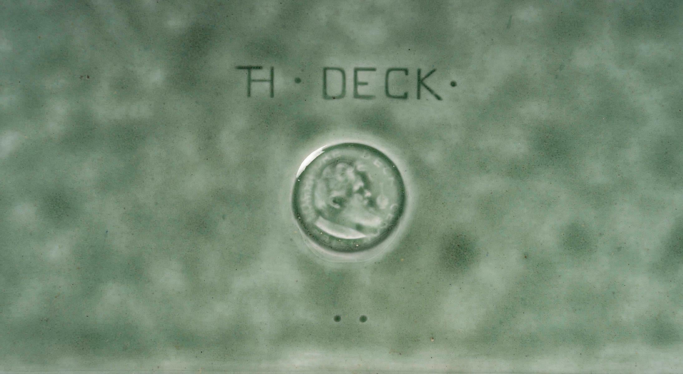Théodore Deck (1823-1891) Centro de mesa en loza esmaltada, hacia 1875 en venta 4
