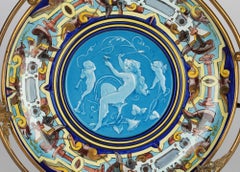 Théodore Deck Attribué Français Majolique Montée en Ormolu Tazza