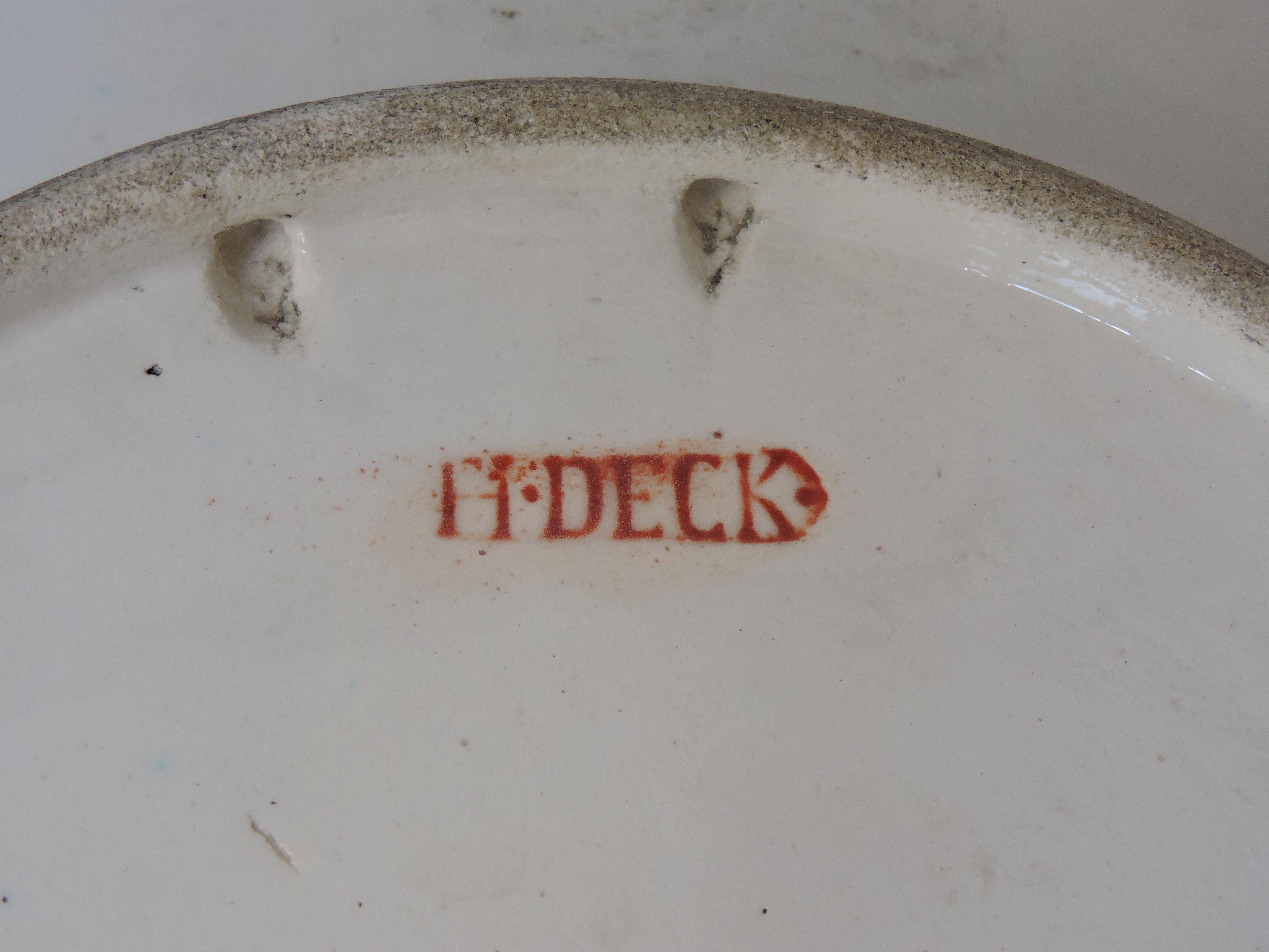 Théodore Deck Circular Enameled Faience Plate, circa 1870 In Good Condition In Saint-Ouen, FR