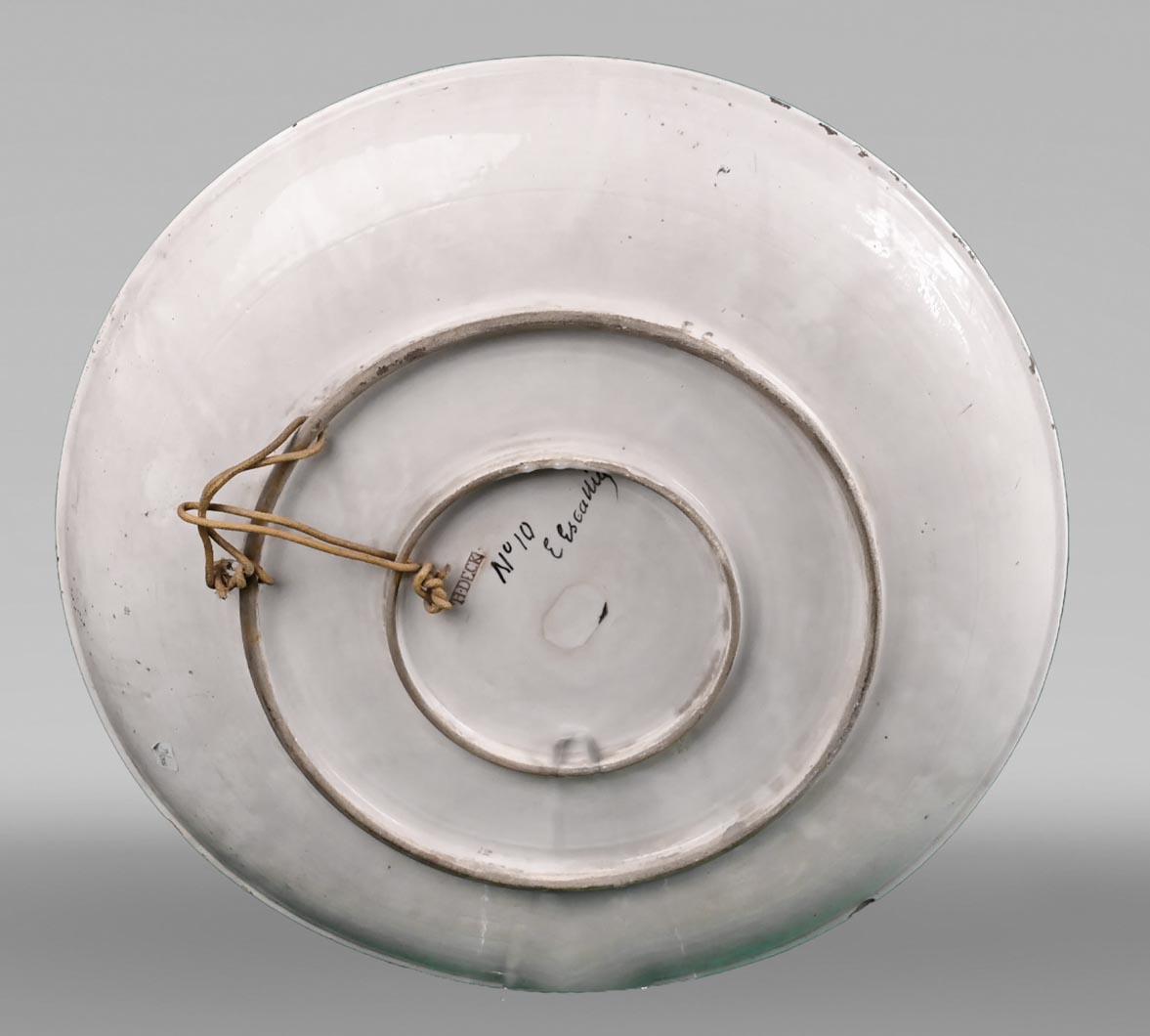 Ceramic Théodore DECK, Éléonore ESCALLIER, Ornamental Dish With Titmices
