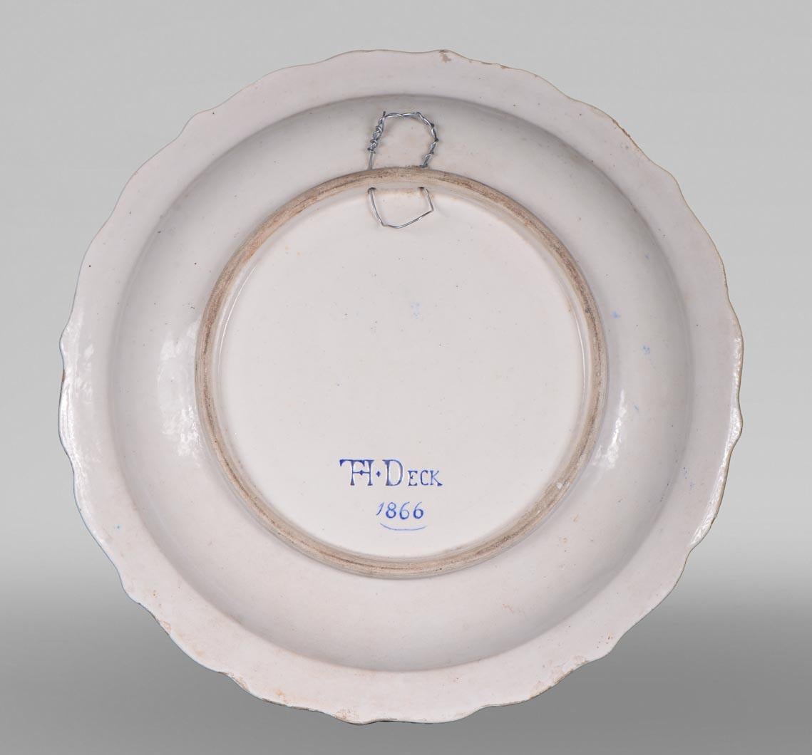 Théodore DECK, Eugène GLUCK, Plat The Ornamental avec une scène bucolique en vente 1