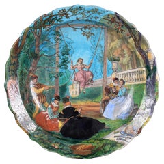 Théodore DECK, Eugène GLUCK, Plat The Ornamental avec une scène bucolique
