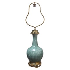 Theodore Deck Faience Enameled Vase Ormolu-Mounted in Lamp, circa 1880