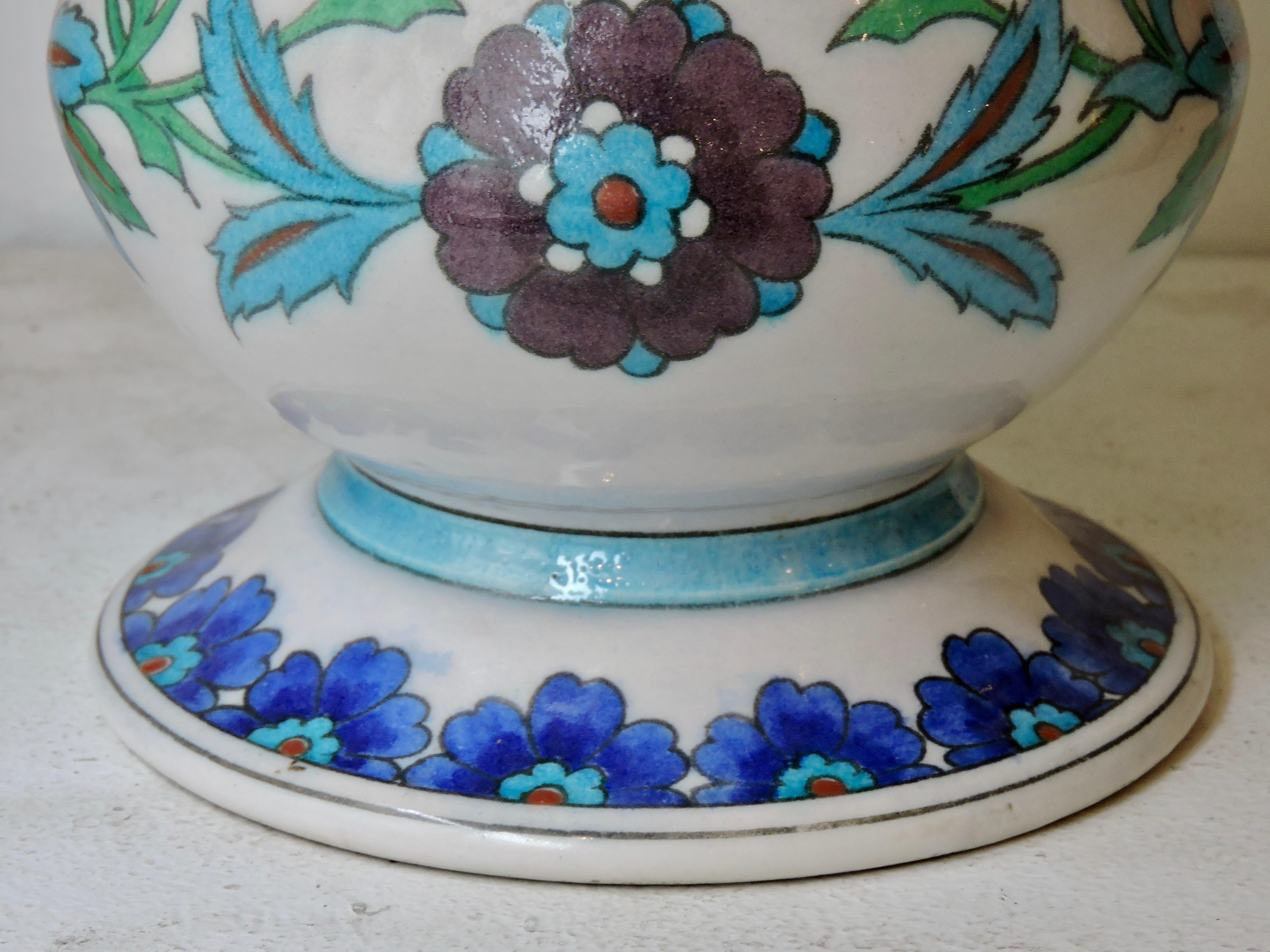 Late 19th Century Théodore Deck Faience Iznik Baluster Vase