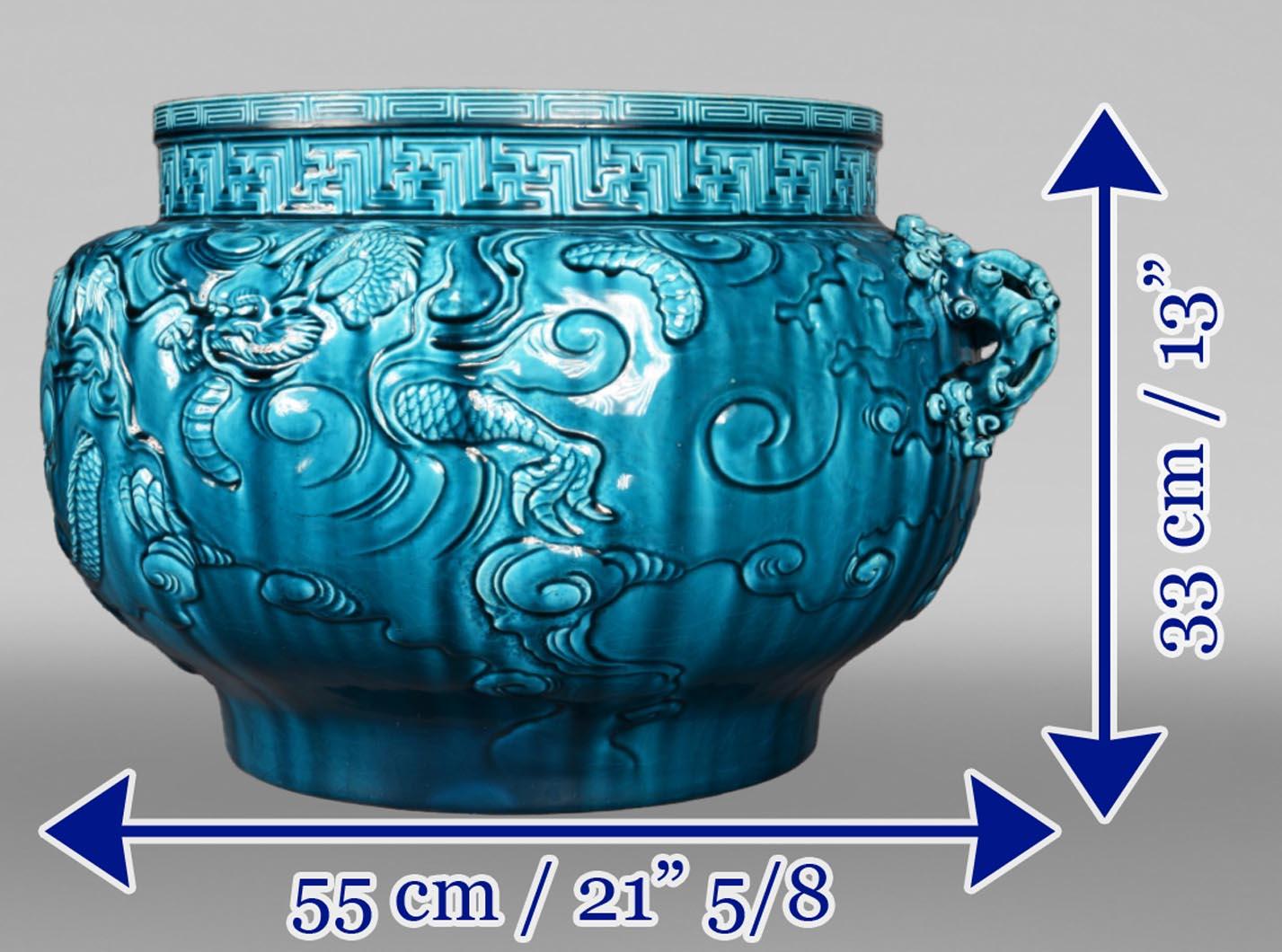 Théodore DECK, Grande vaso di ispirazione estremo-orientale in vendita 1