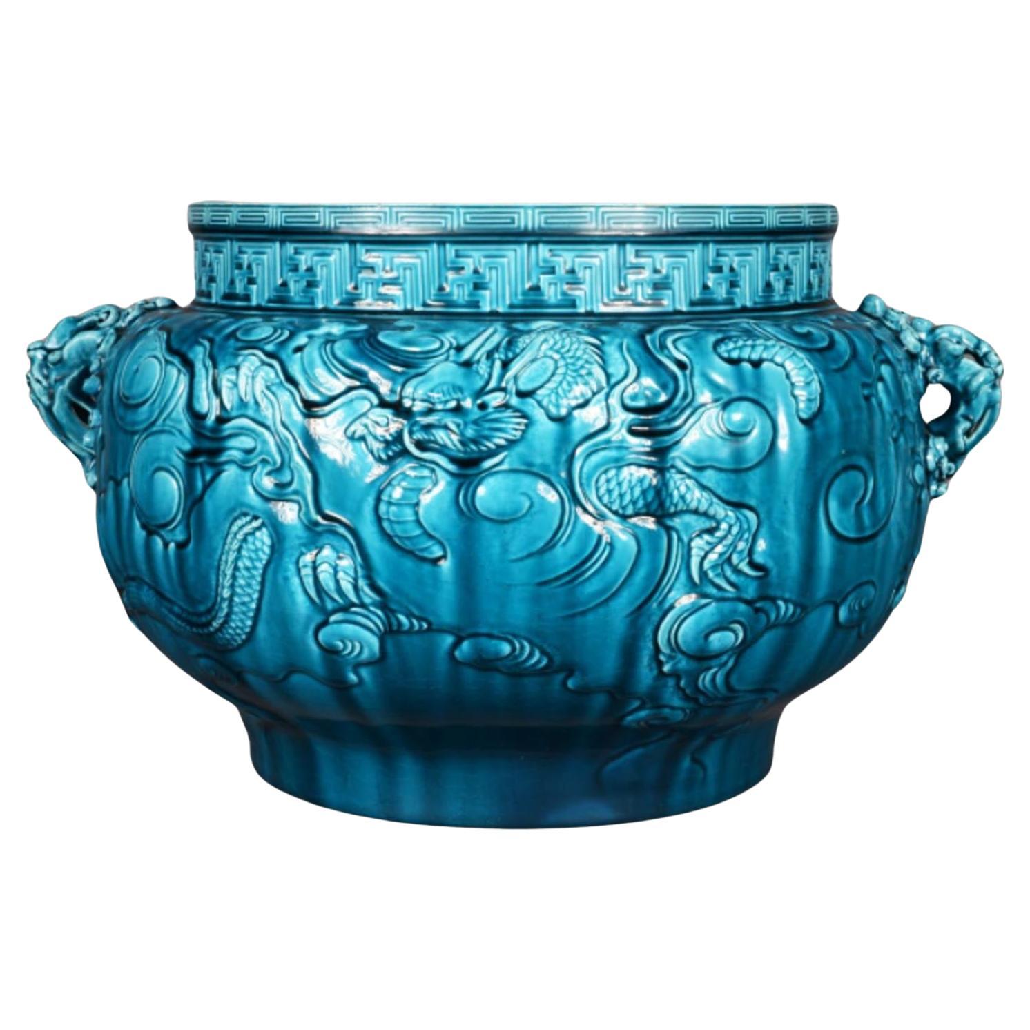Théodore DECK, Large vase of Far Eastern inspiration