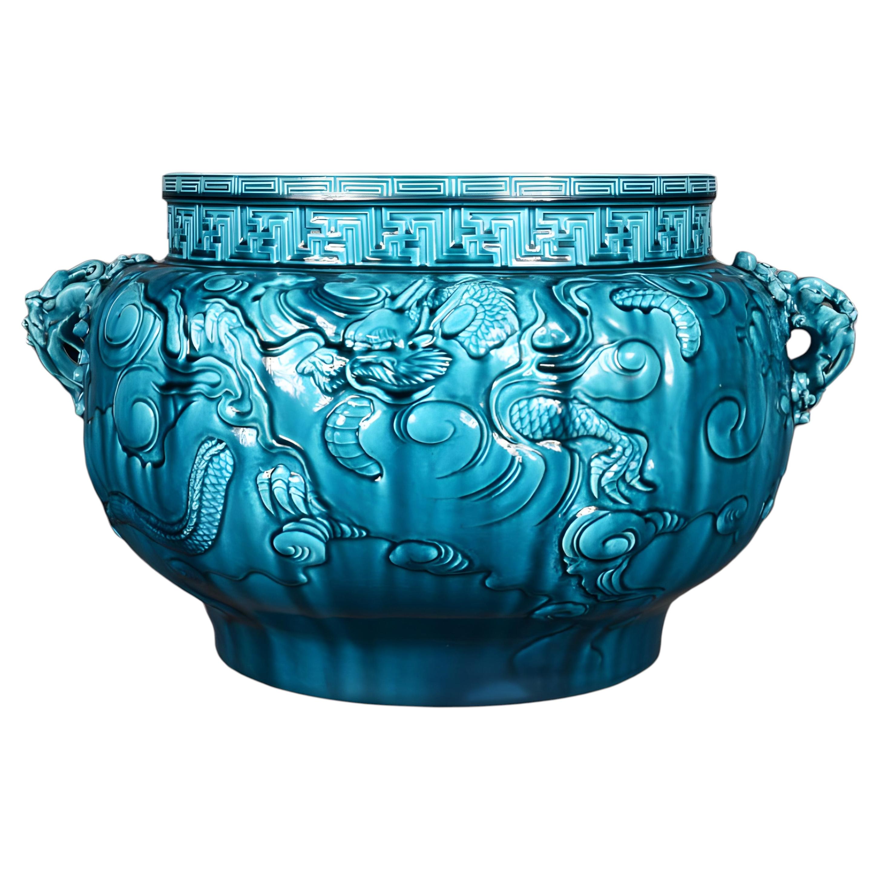 Théodore DECK, Grand vase d'inspiration extrême-orientale en vente