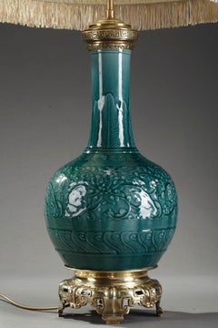 Theodore Deck Porcelain Vase Mounted as Lamp