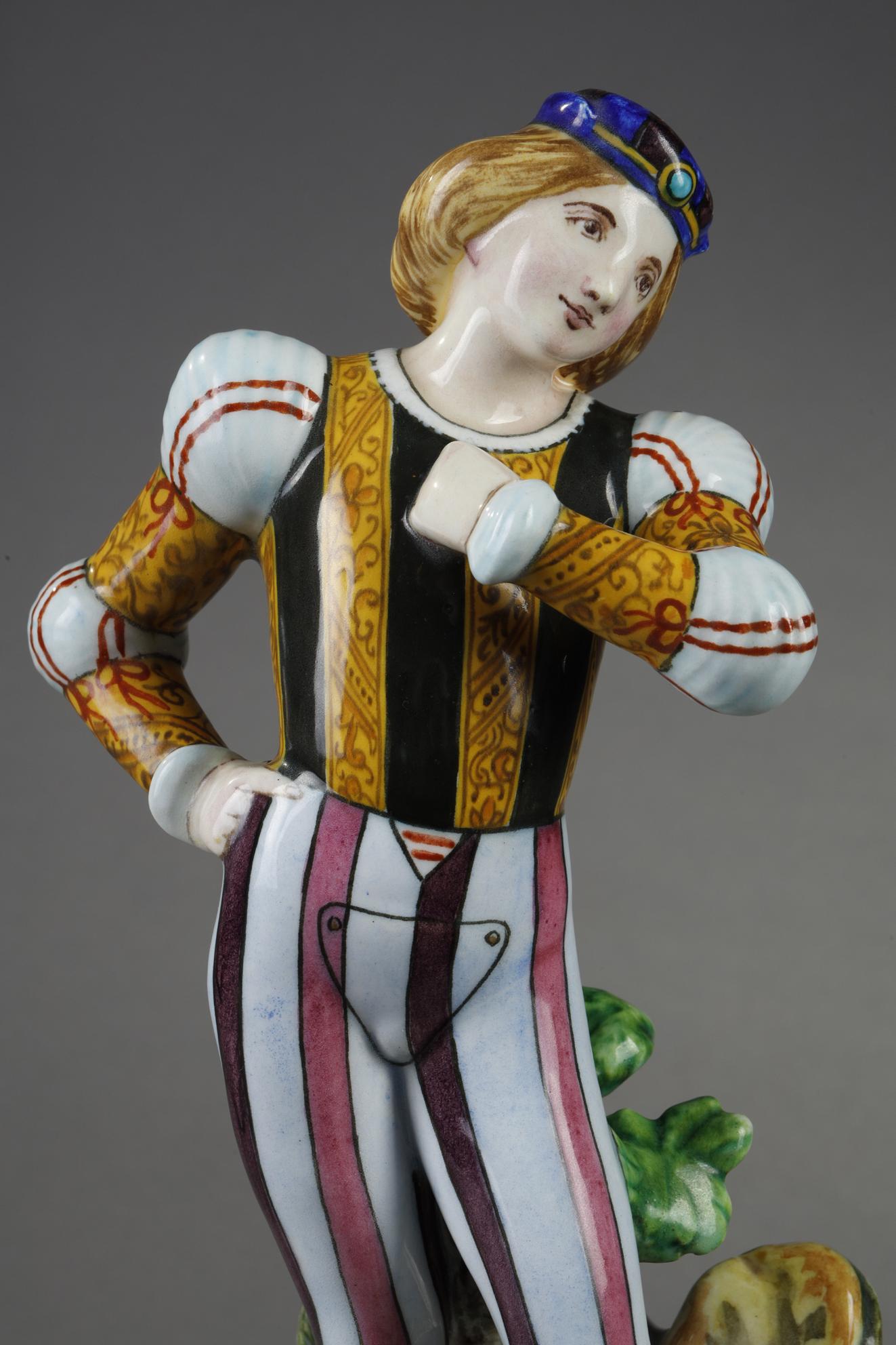 Courtly Love - French School Sculpture by Theodore Deck